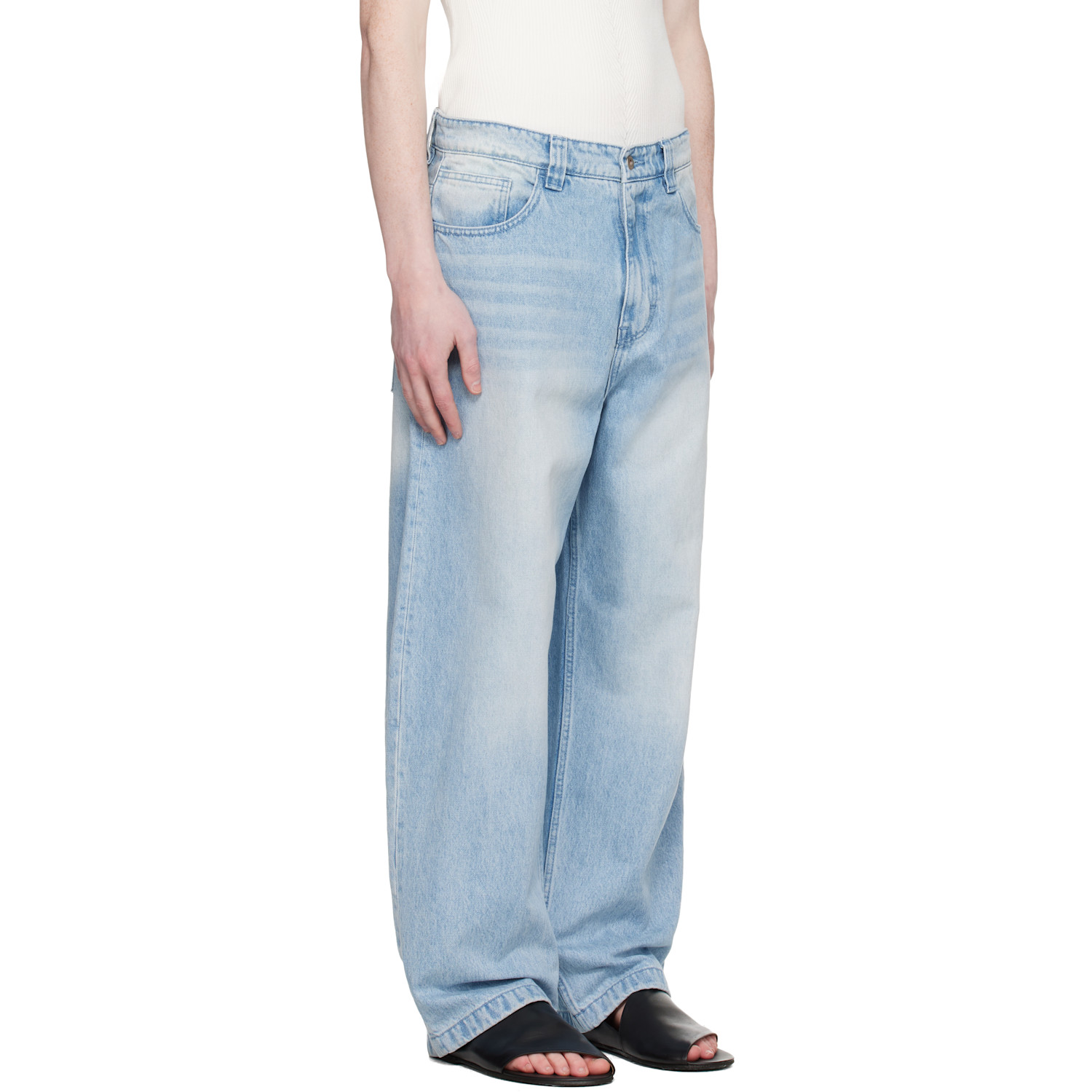  Coor Blue Washed Baggy Fit Jeans 