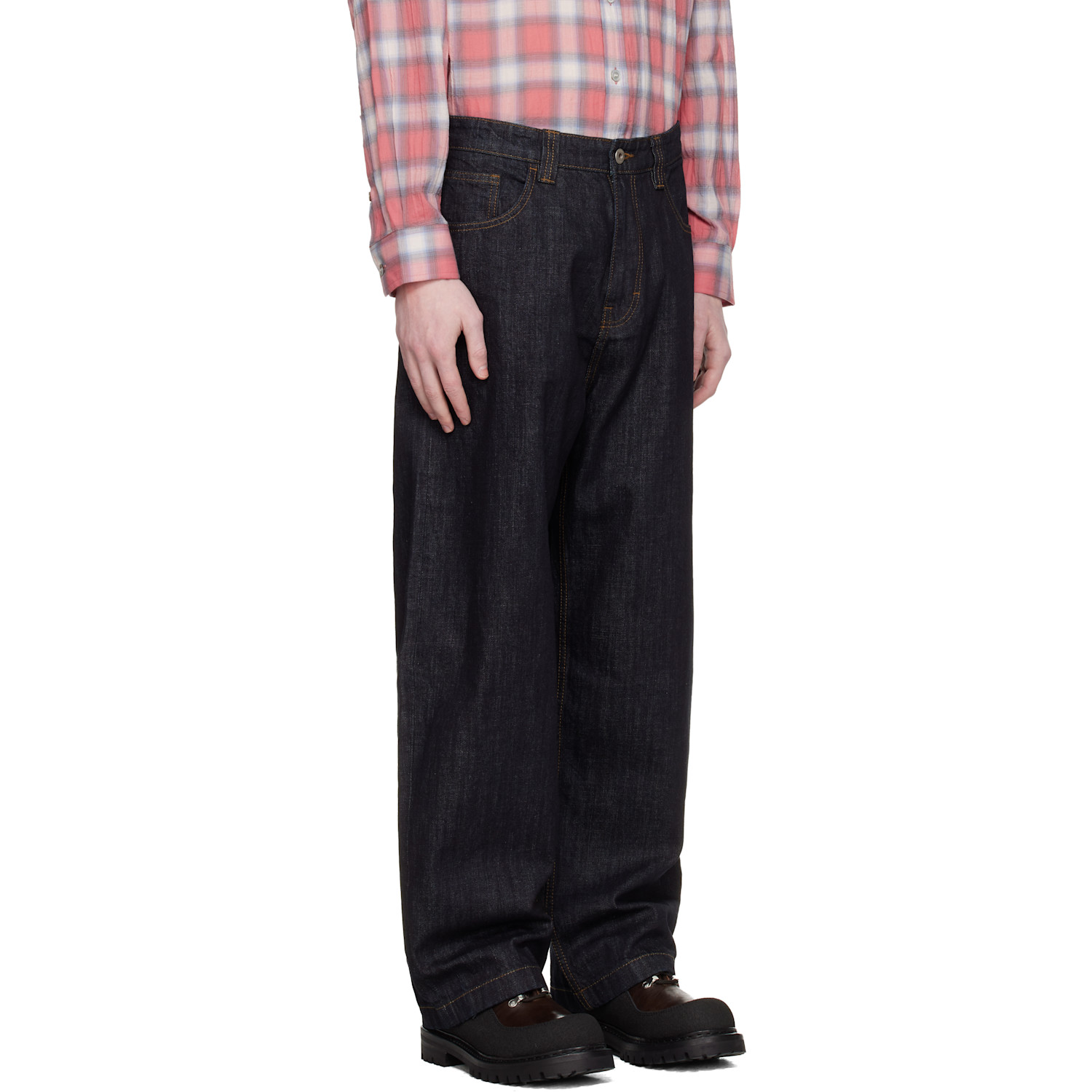  Coor Navy Washed Baggy Fit Jeans 
