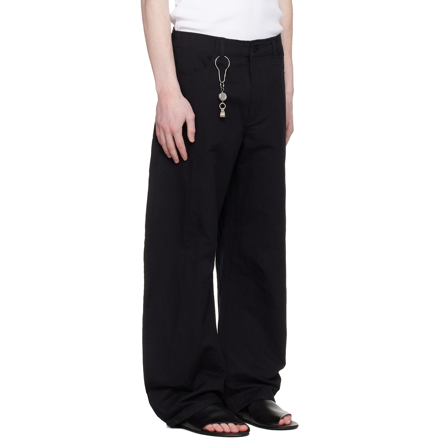  Coor Black Deep Curved Cotton Blend Trousers 