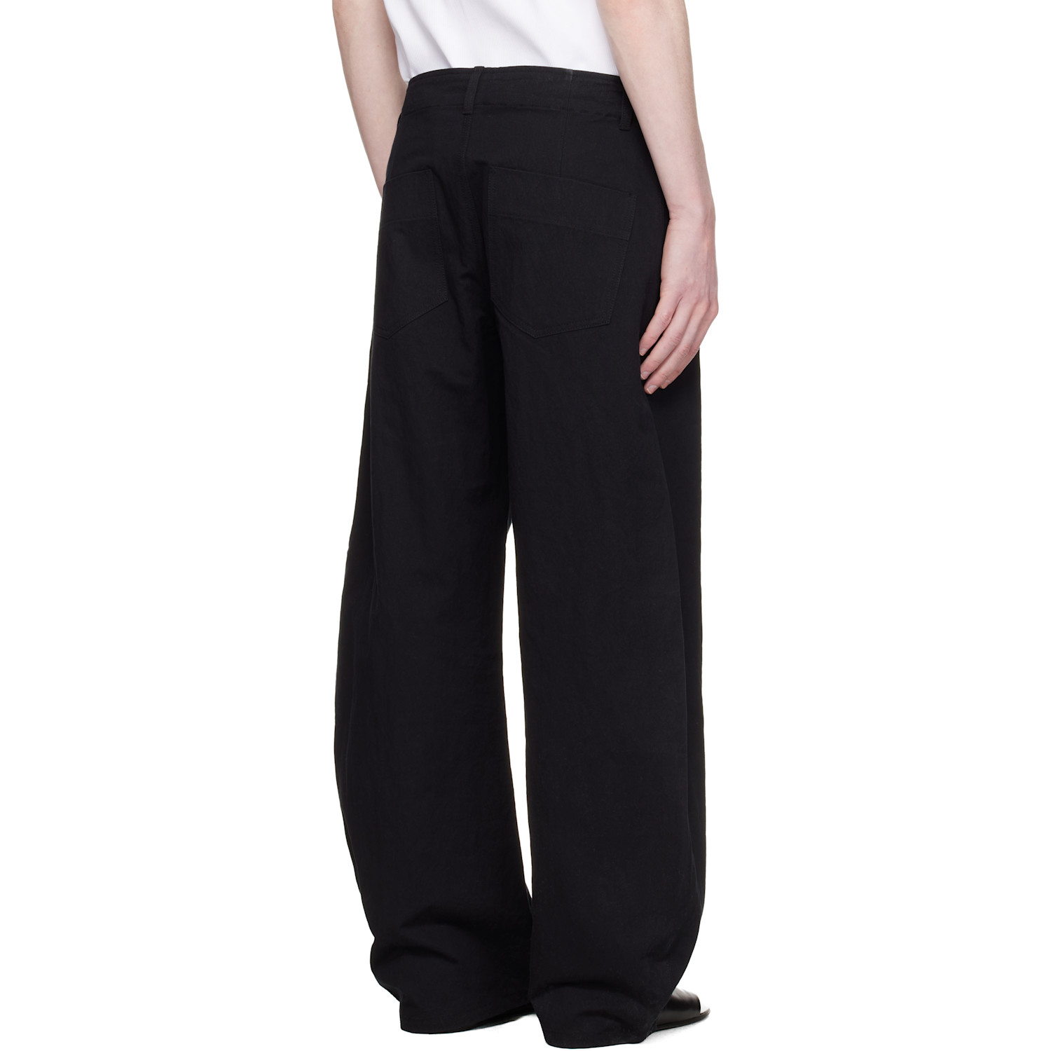  Coor Black Deep Curved Cotton Blend Trousers 