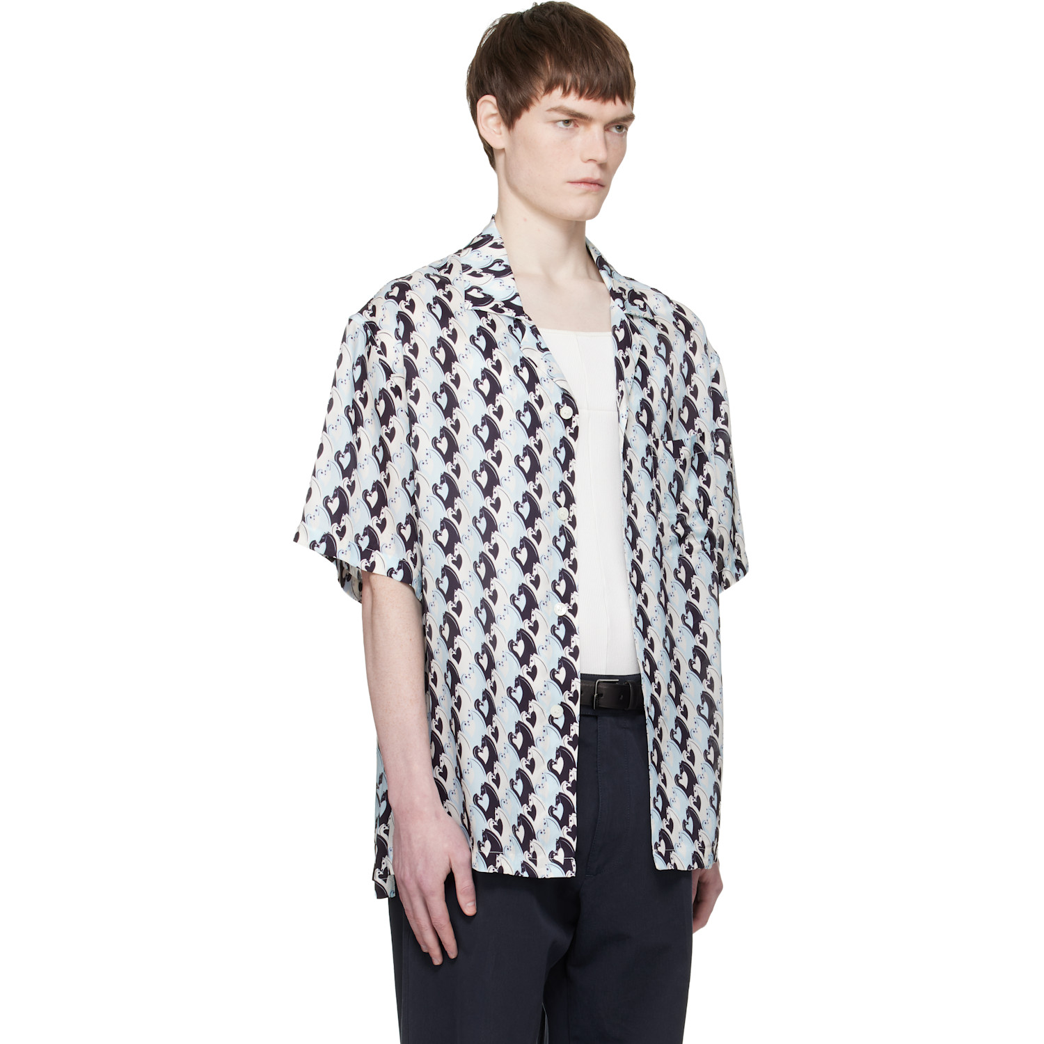  Lanvin Blue Lunar Year Print Shirt 