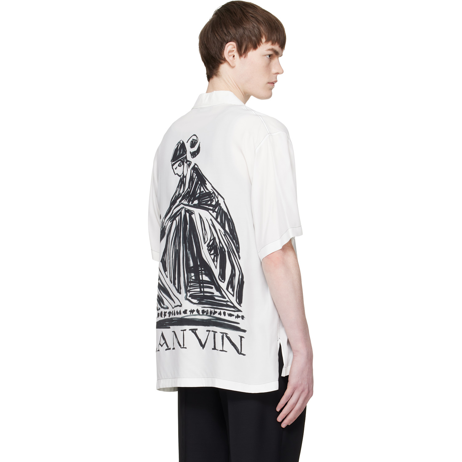  Lanvin White 'mother And Daughter' Print Shirt 