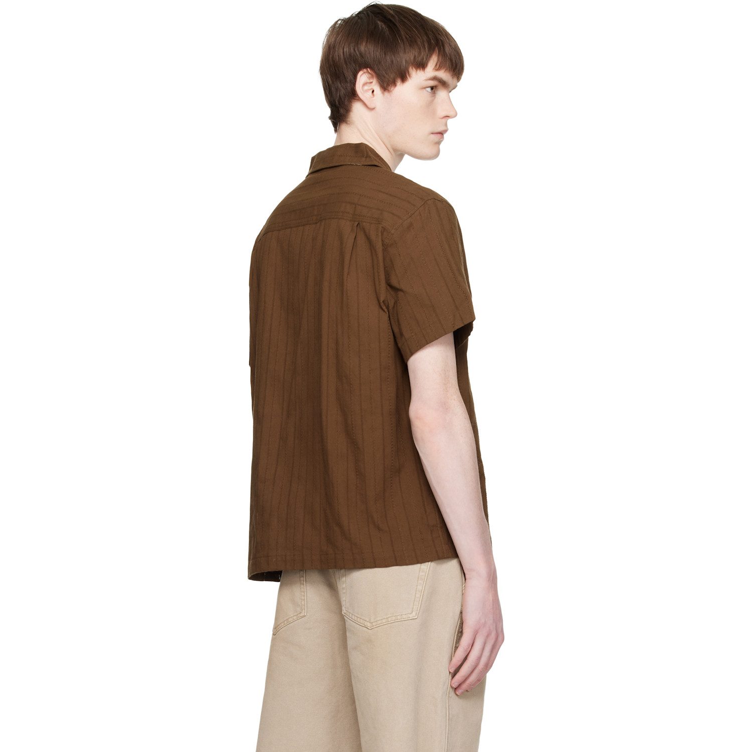  Coor Brown Guayabera Tape Half Shirt 