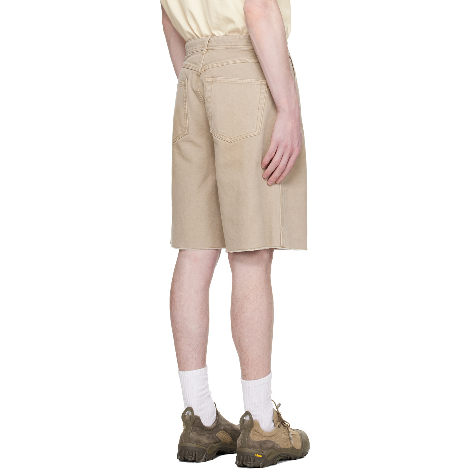  Coor Beige Over Dyed Bermuda Double Knee Shorts 