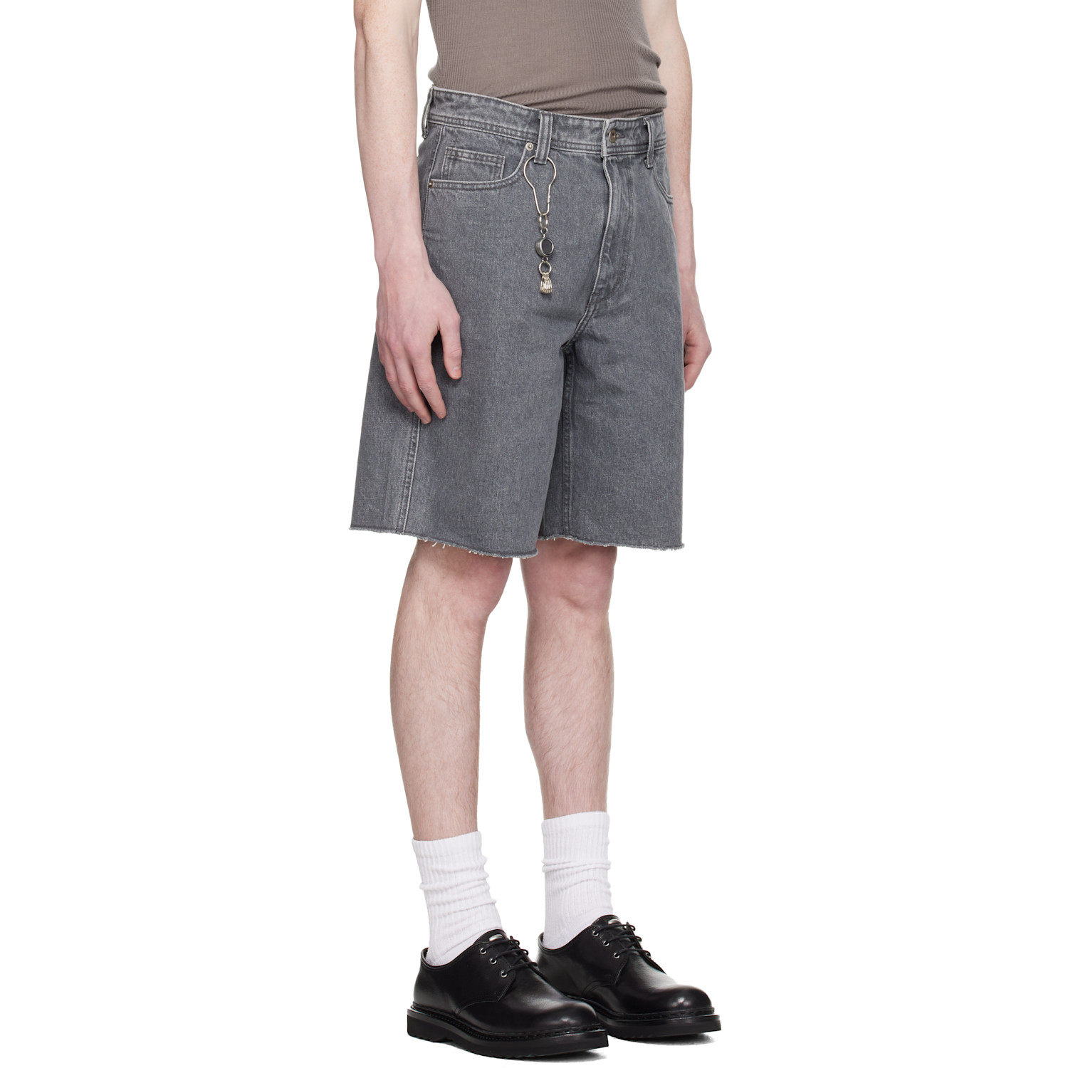  Coor Gray Washed Cutoff Denim Shorts 