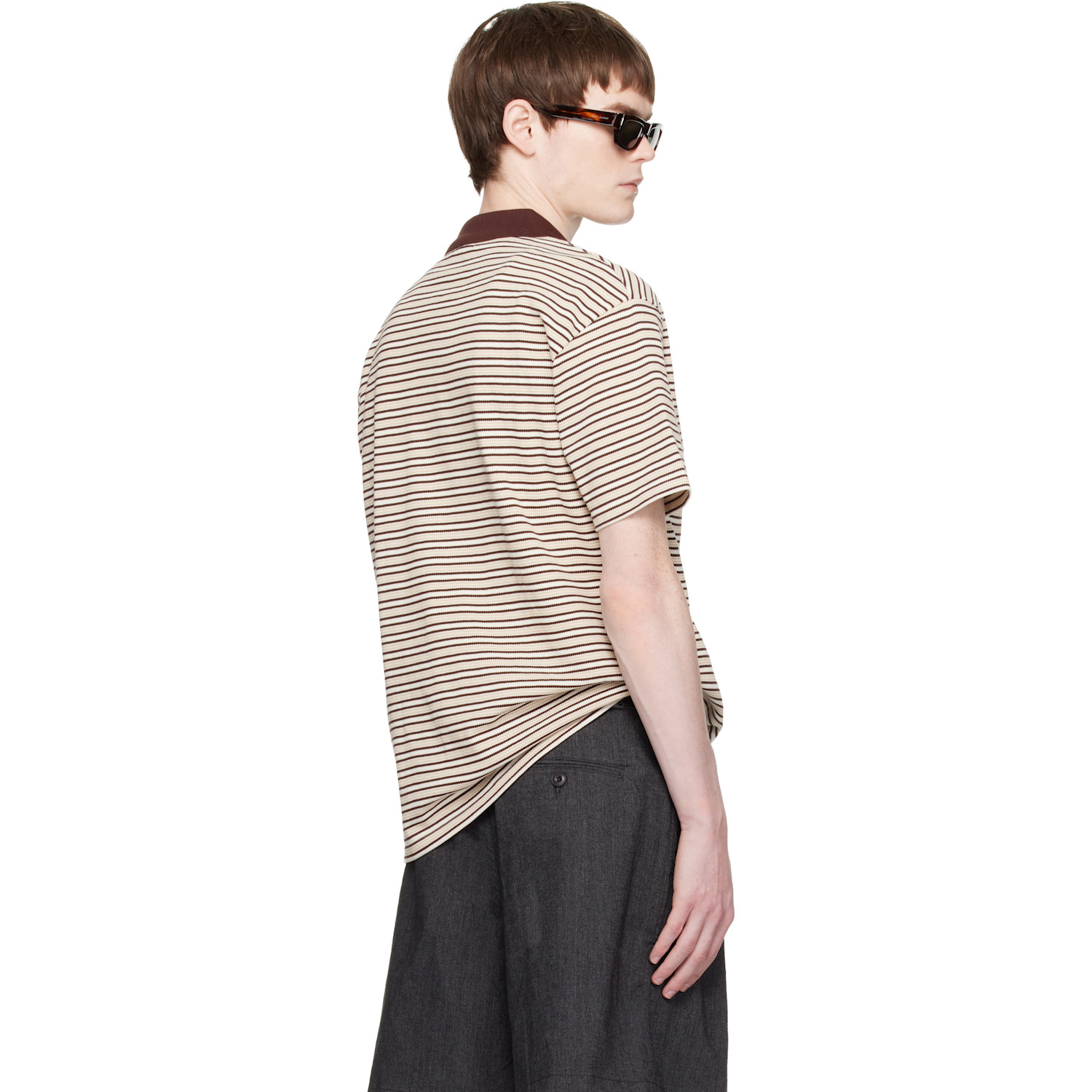  Coor Beige Multi-pin Stripe Polo 