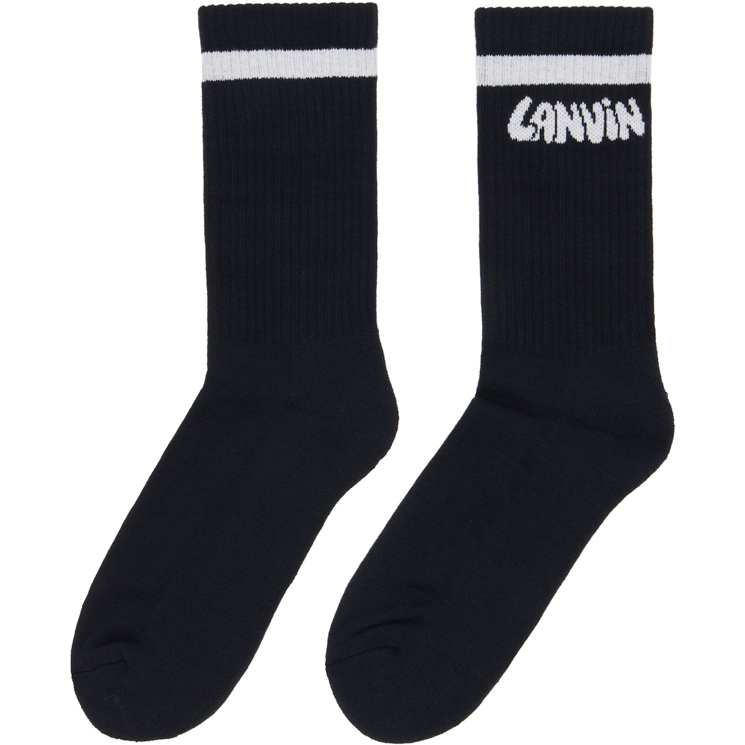  Lanvin Black 'lanvin' Cotton Socks 