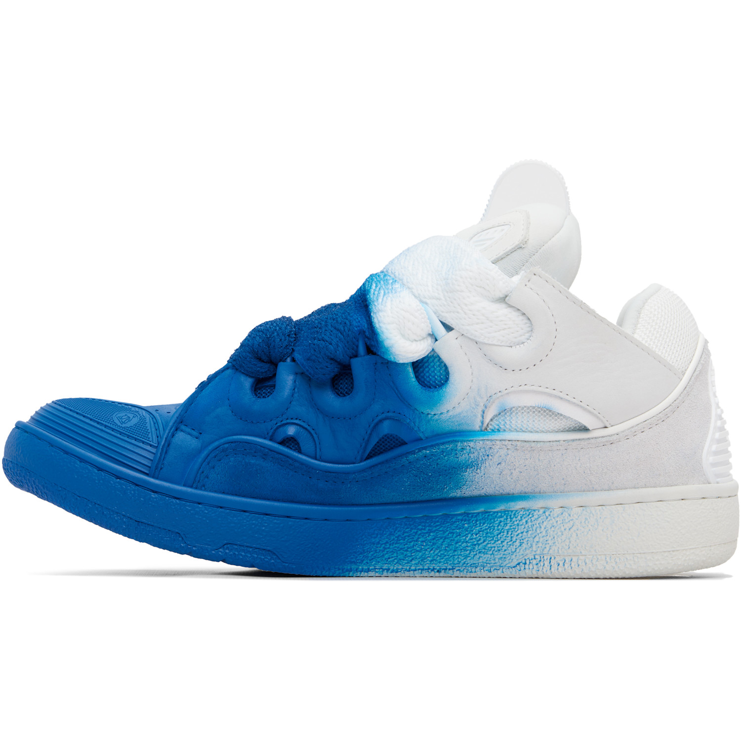  Lanvin Blue & Off-white Spray Curb Sneakers 