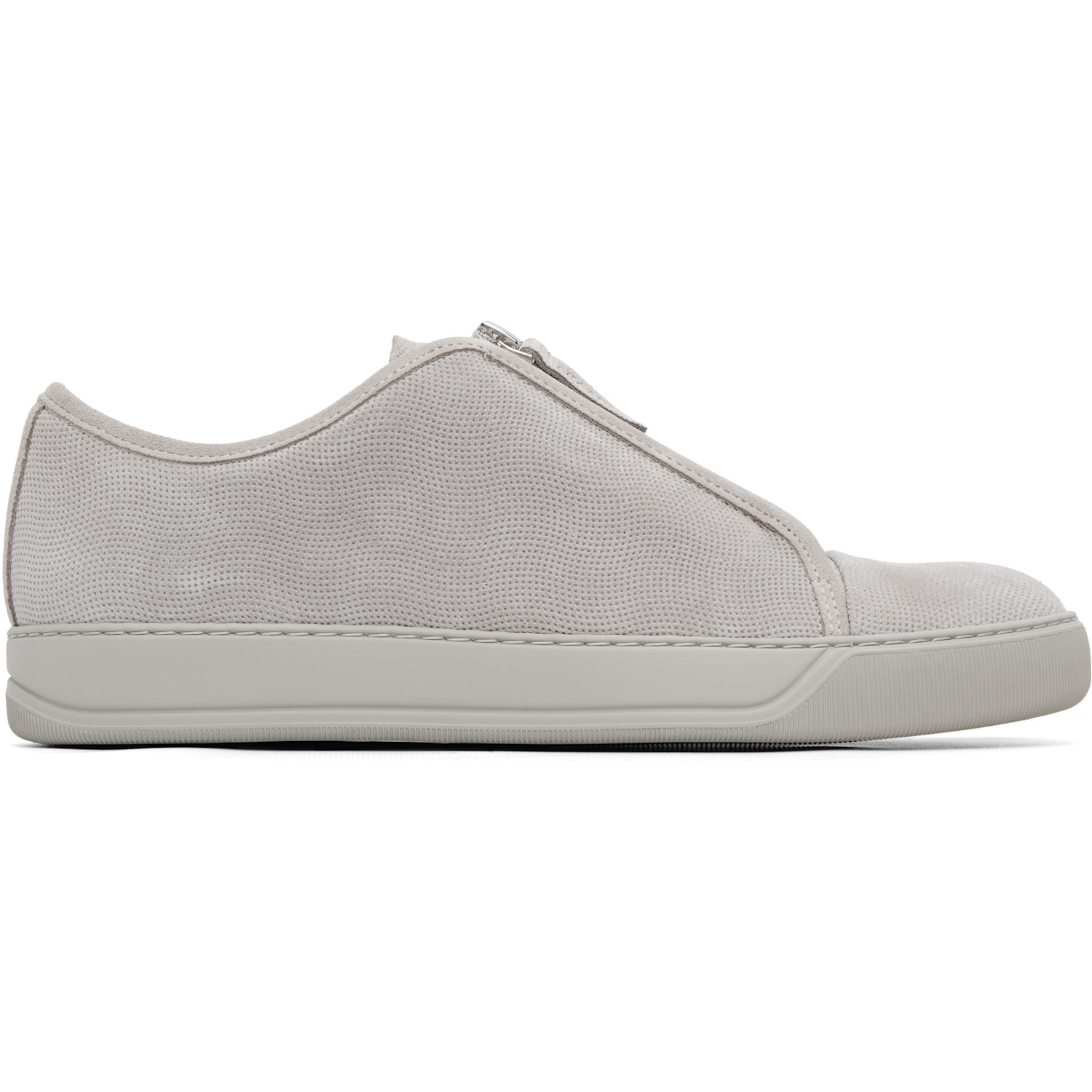 Lanvin Gray DBB1 Suede Zip Sneakers
