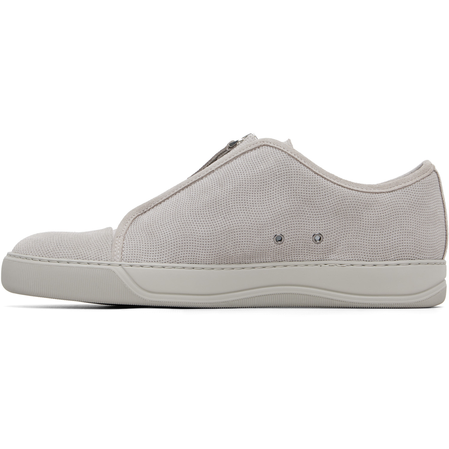  Lanvin Gray Dbb1 Suede Zip Sneakers 
