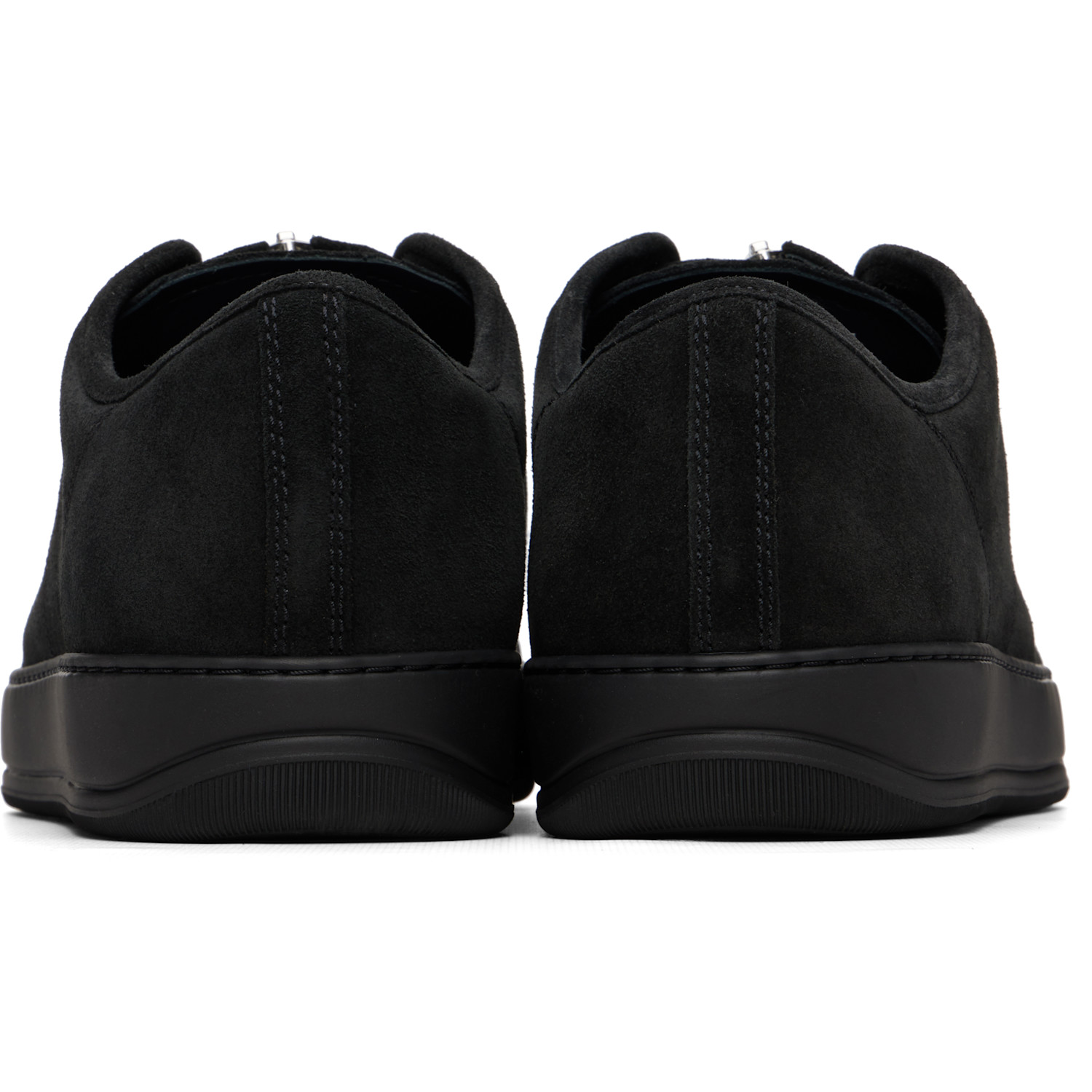  Lanvin Black Dbb1 Suede Zip Sneakers 