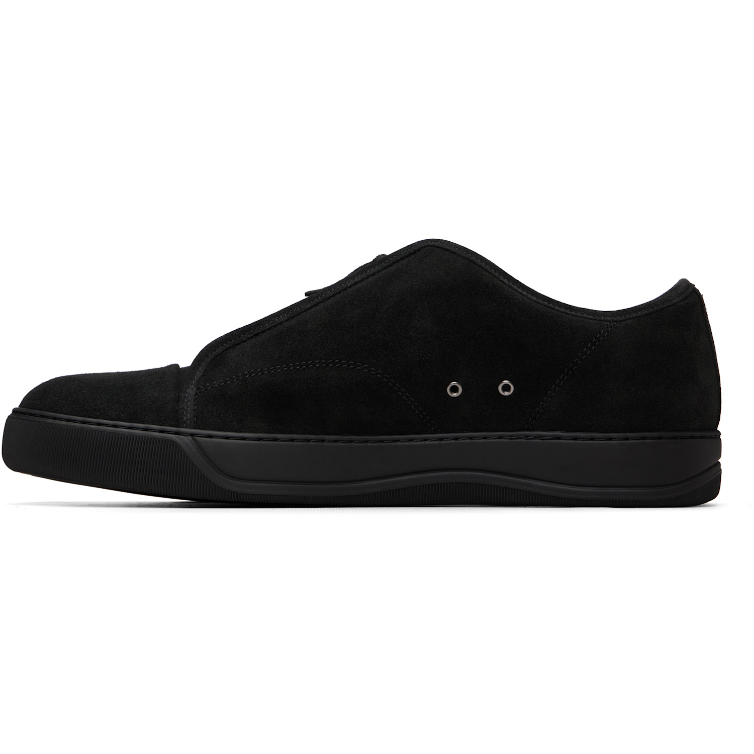  Lanvin Black Dbb1 Suede Zip Sneakers 