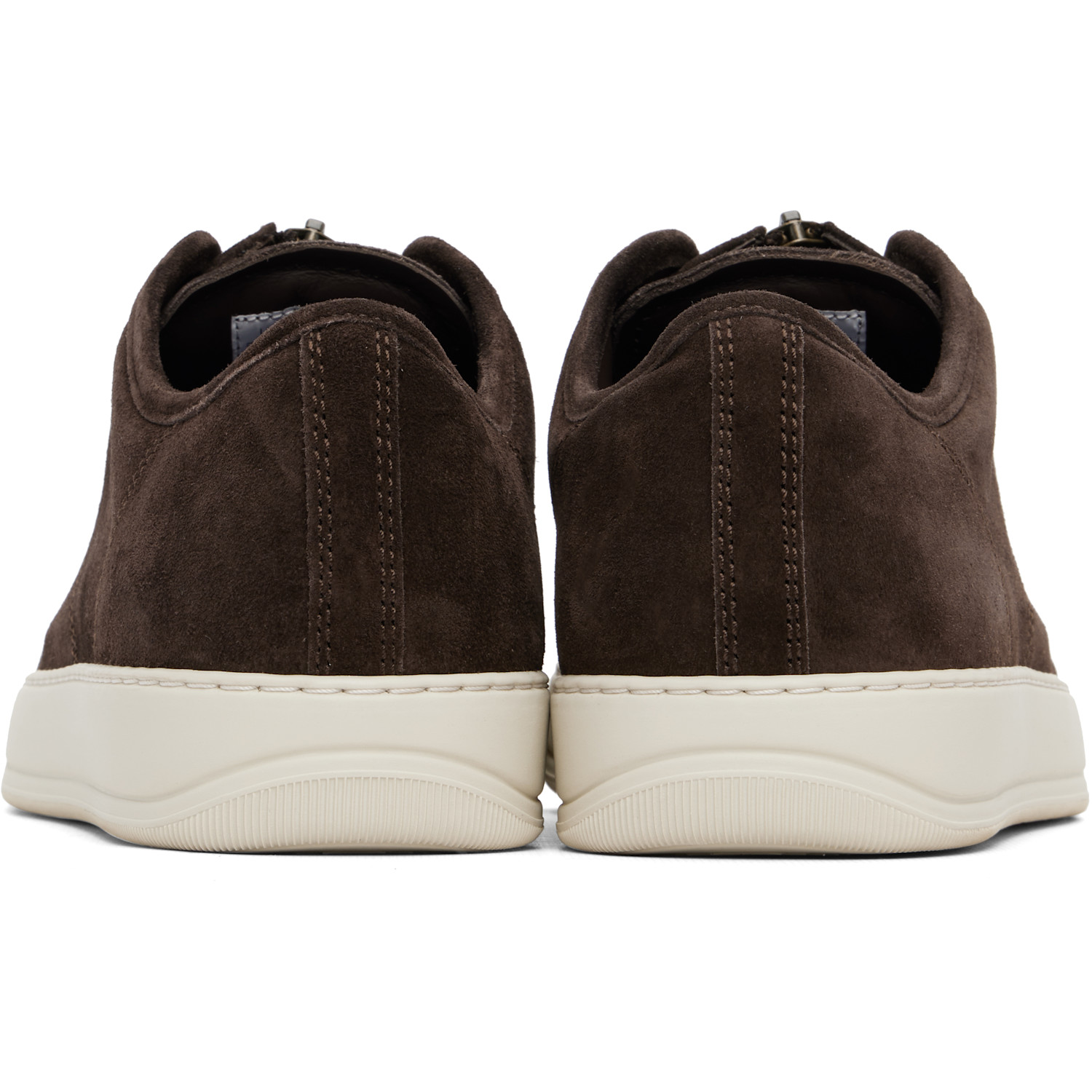  Lanvin Brown Dbb1 Suede Zip Sneakers 