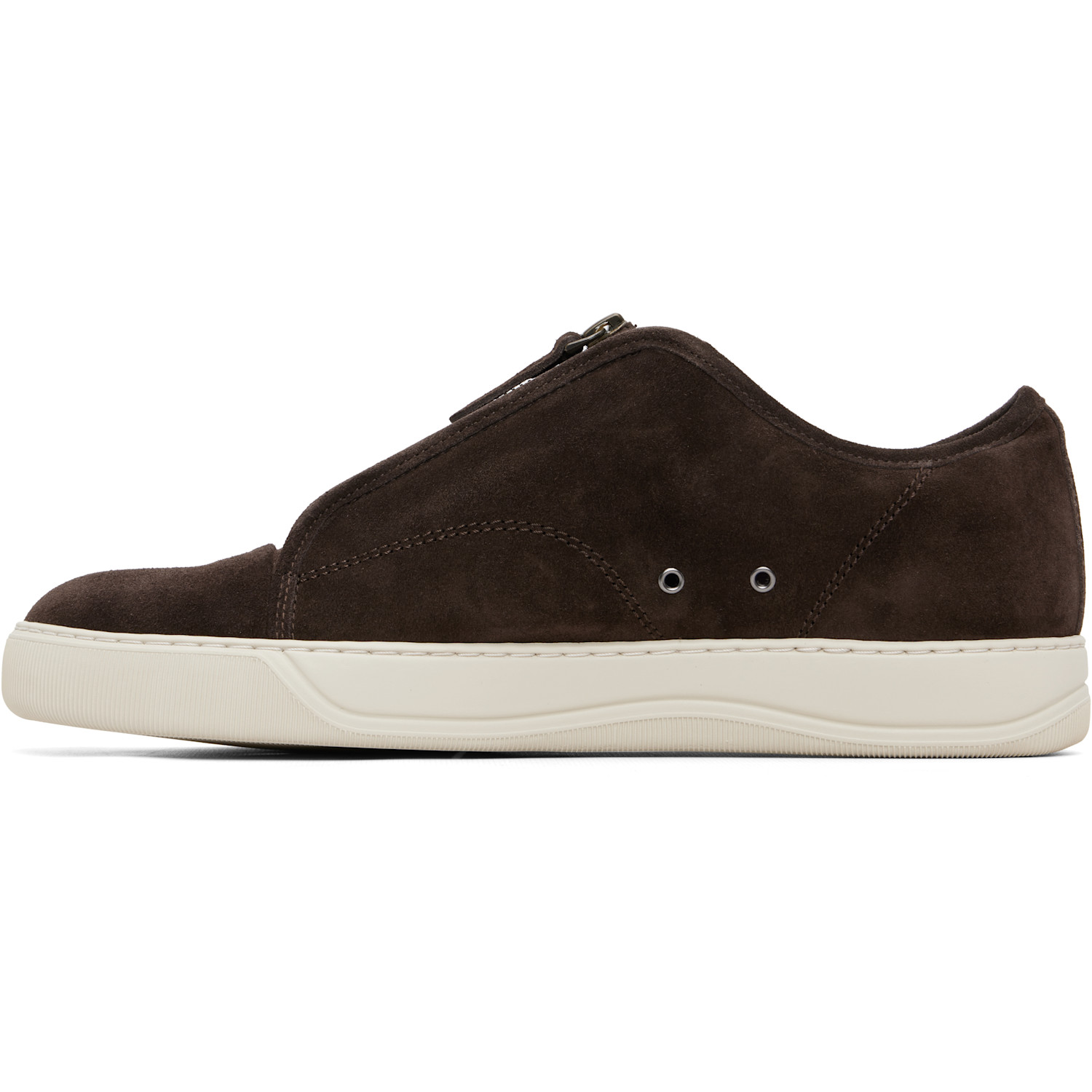  Lanvin Brown Dbb1 Suede Zip Sneakers 