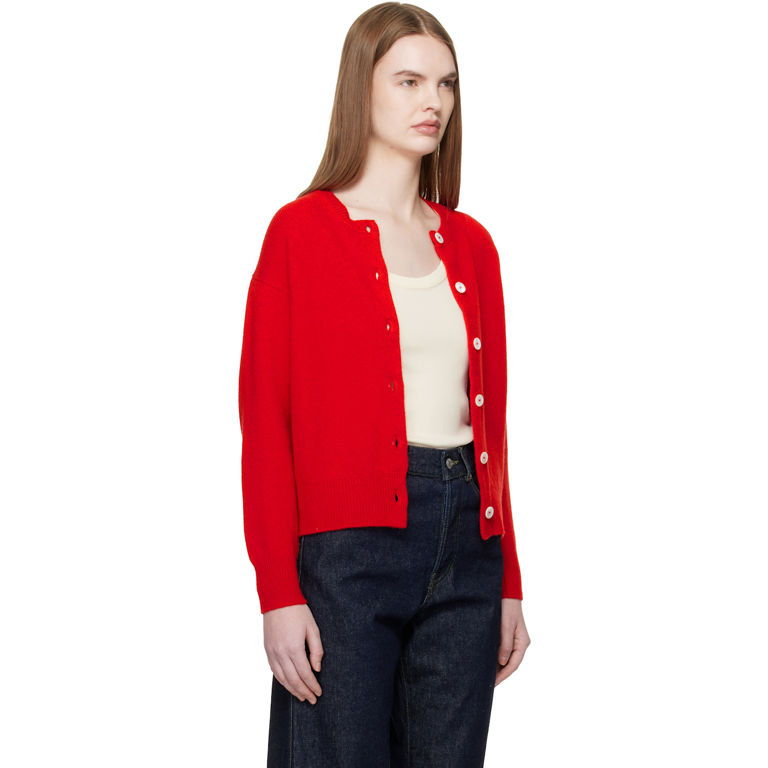  &daughter Red Ada Crewneck Cardigan 