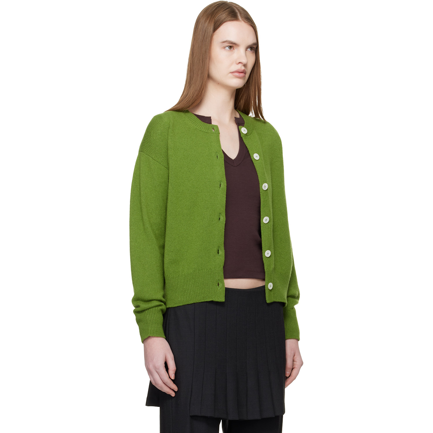  &daughter Green Ada Crewneck Cardigan 