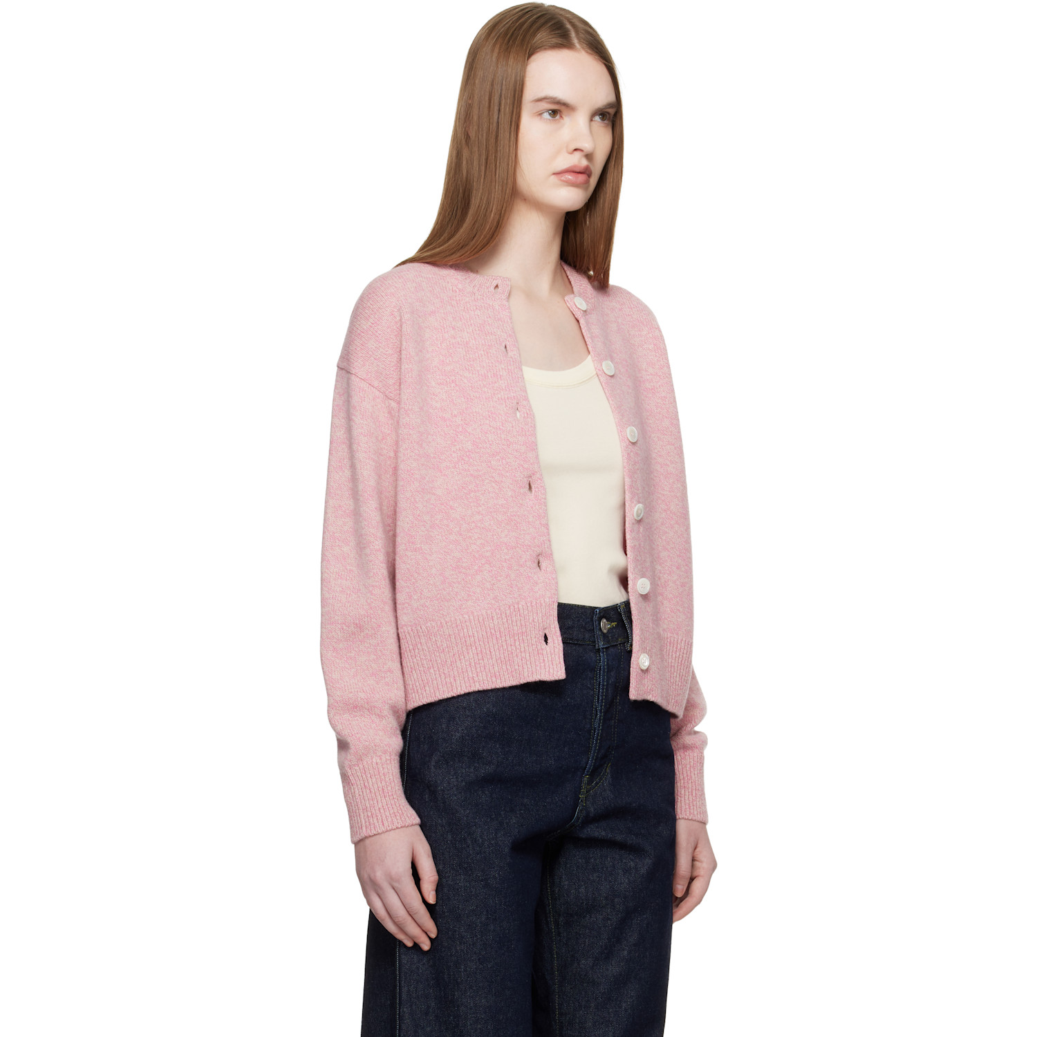  &daughter Pink Ada Crewneck Cardigan 