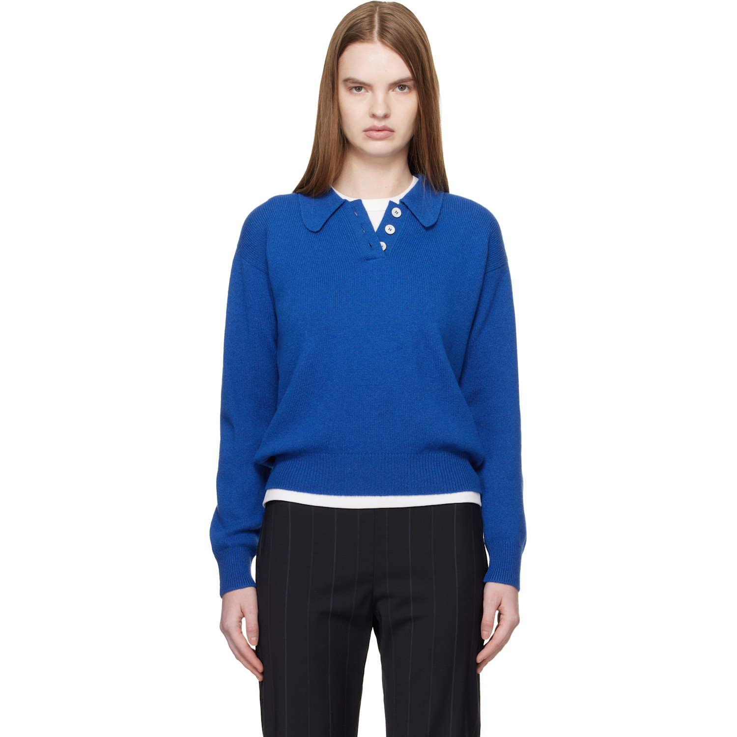 &Daughter SSENSE Exclusive Blue Edith Polo
