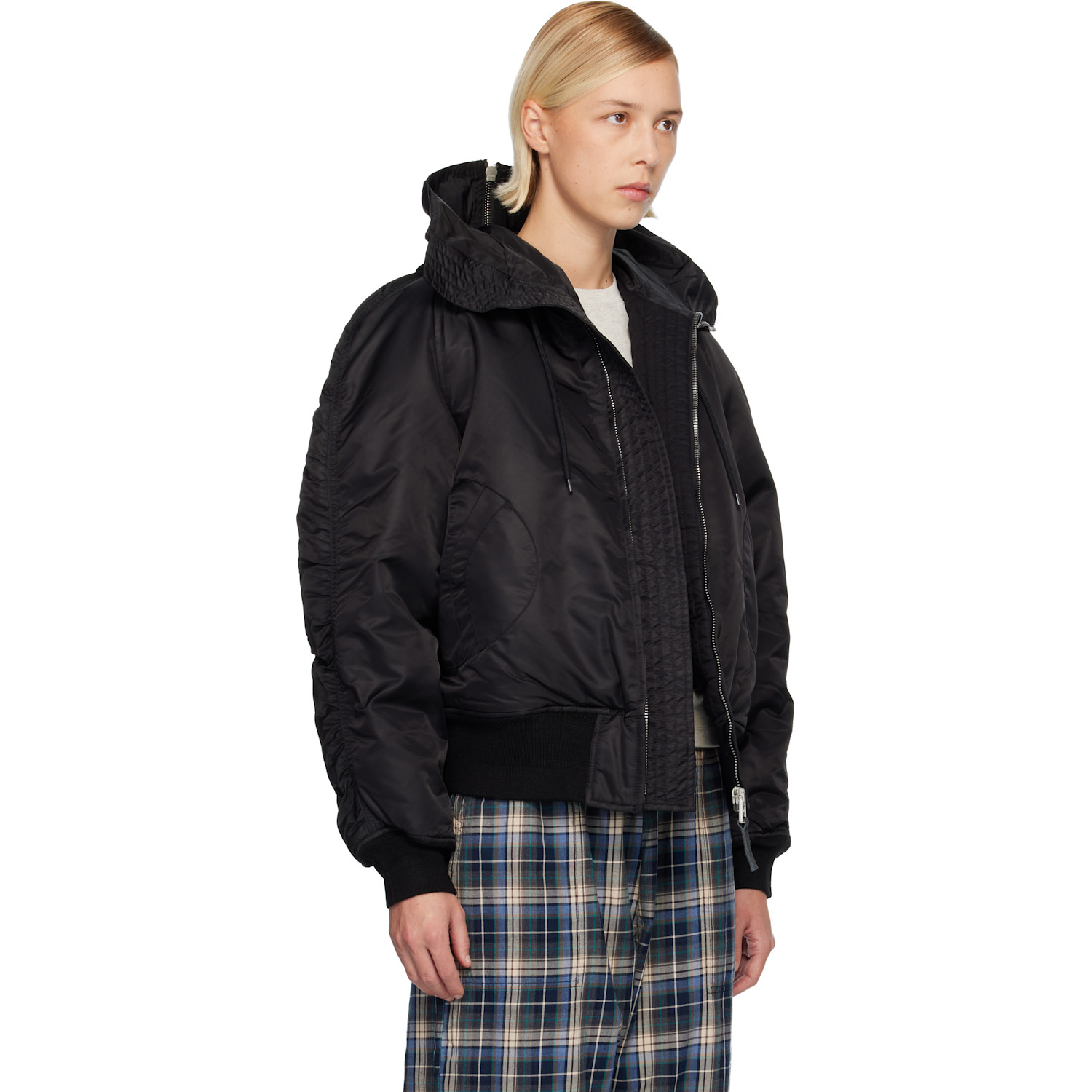  Erl Black Flight Bomber Jacket 