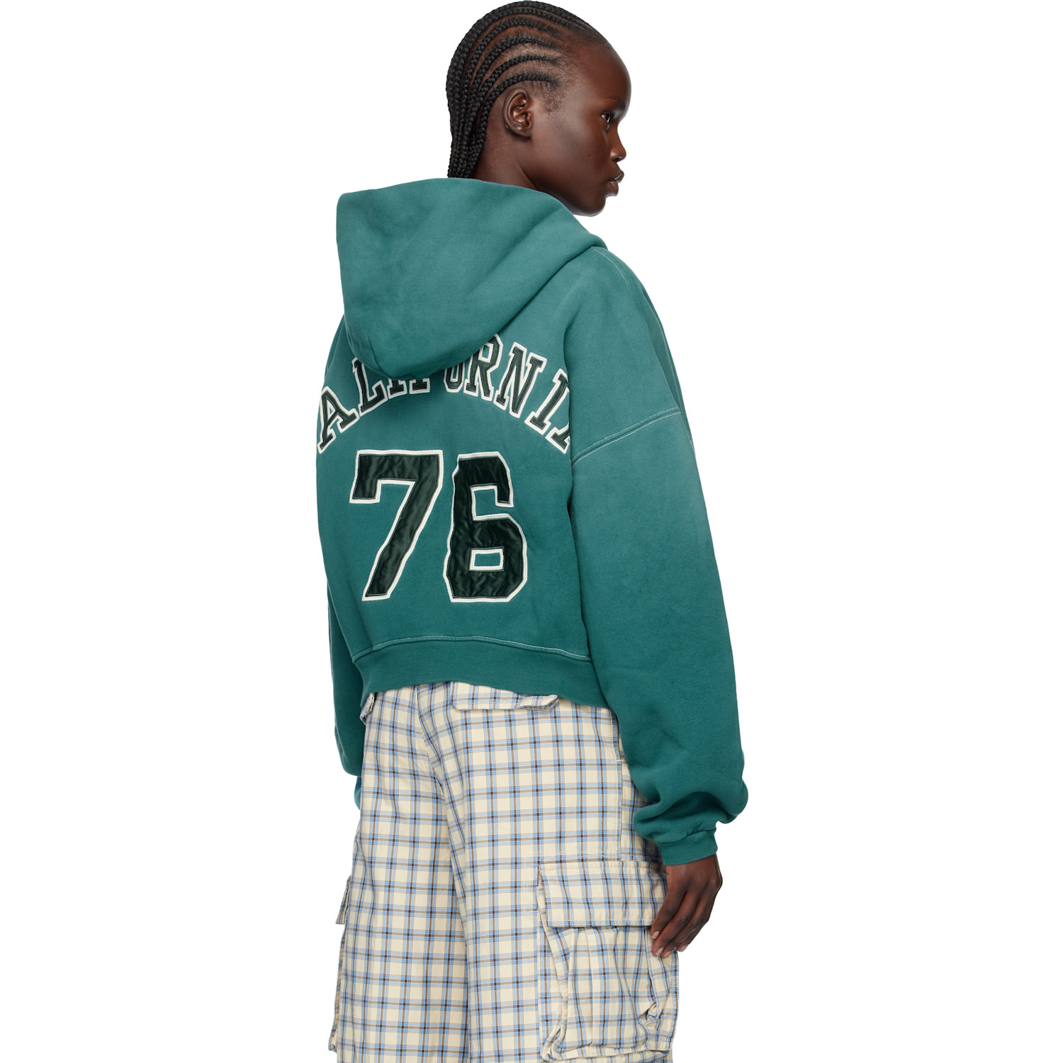  Erl Green Letterman Hoodie 