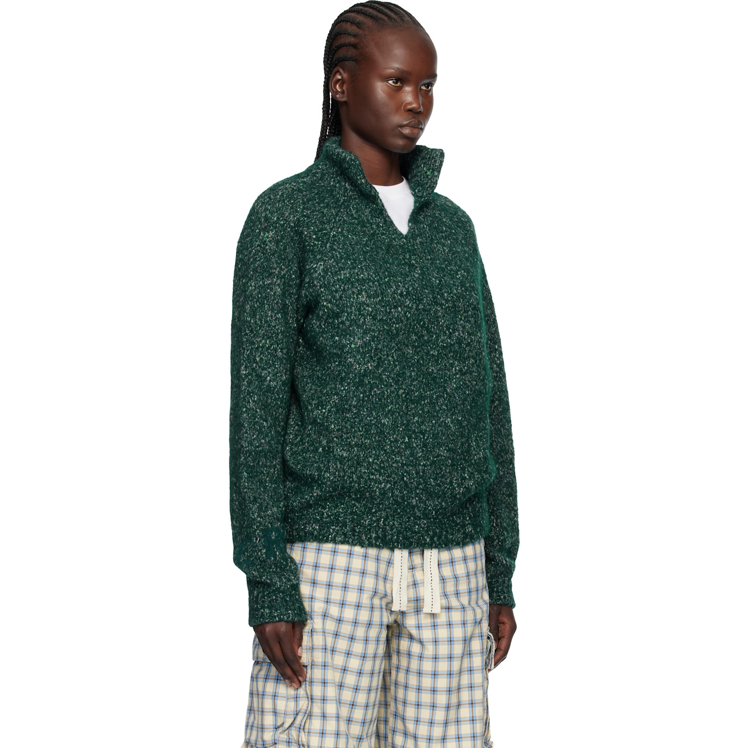  Erl Green Slit Neck Alpaca Polo 