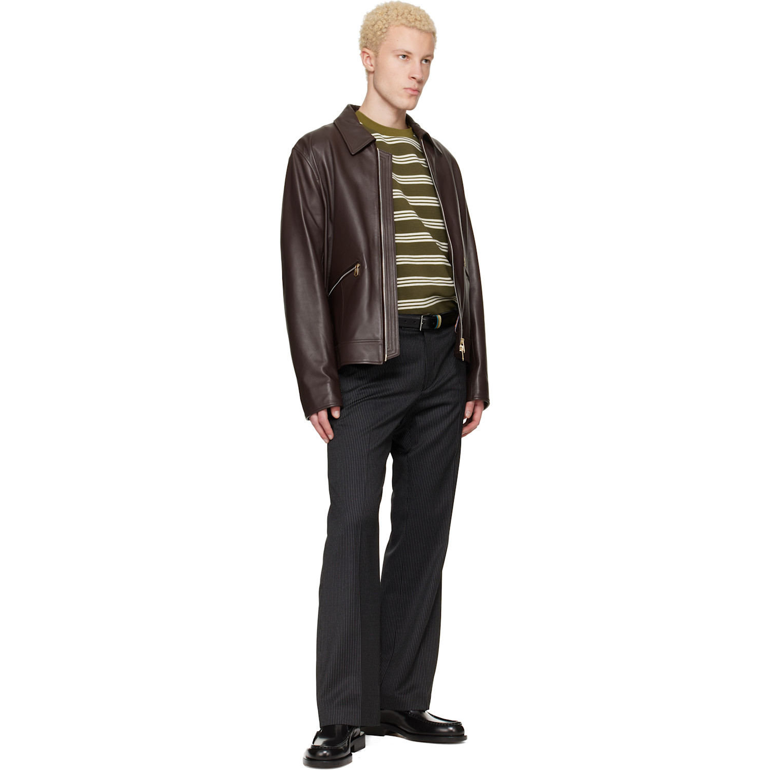  Paul Smith Black Stripe Keeper Belt 