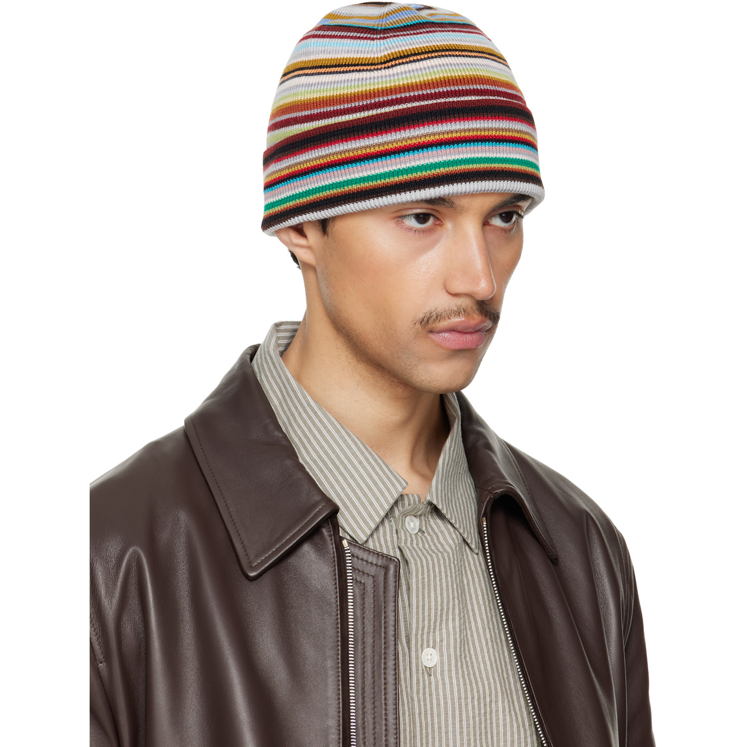  Paul Smith Multicolor Merino Wool 'signature Stripe' Beanie 