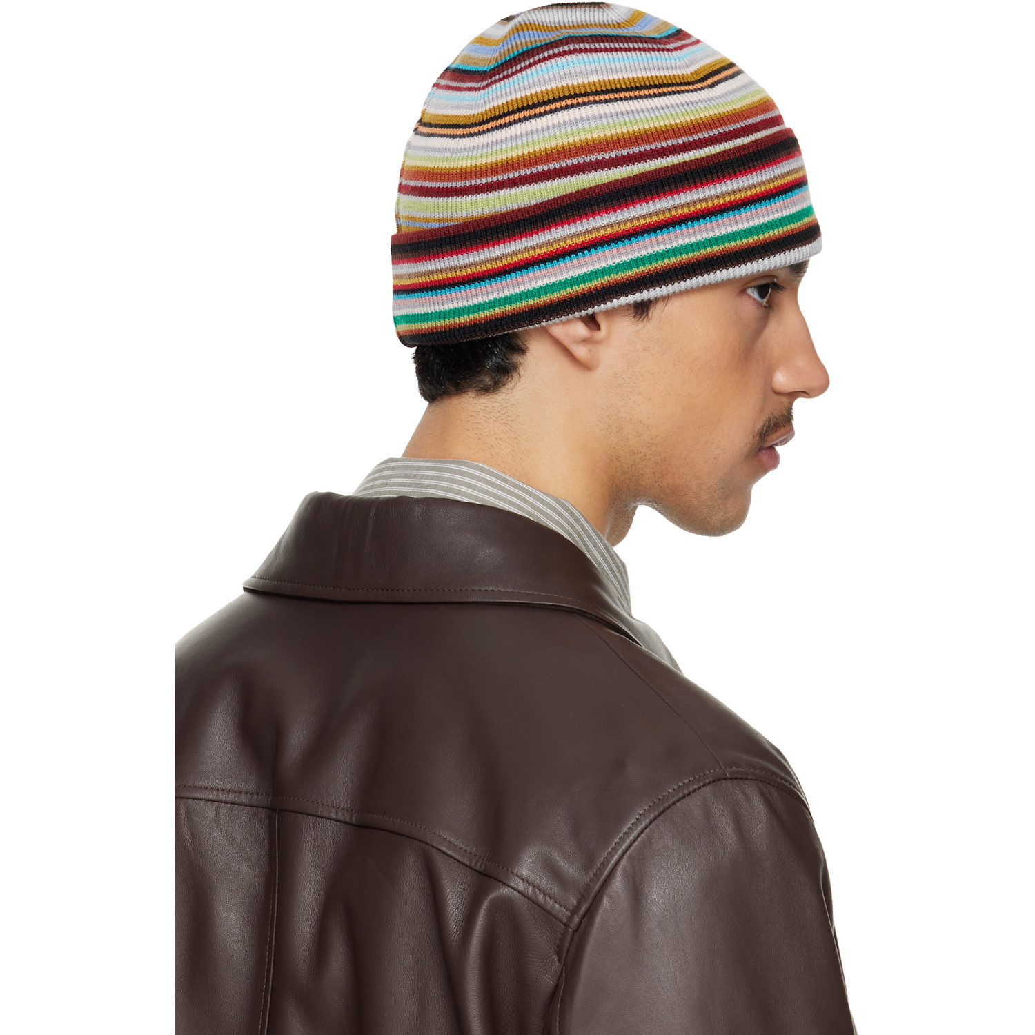  Paul Smith Multicolor Merino Wool 'signature Stripe' Beanie 