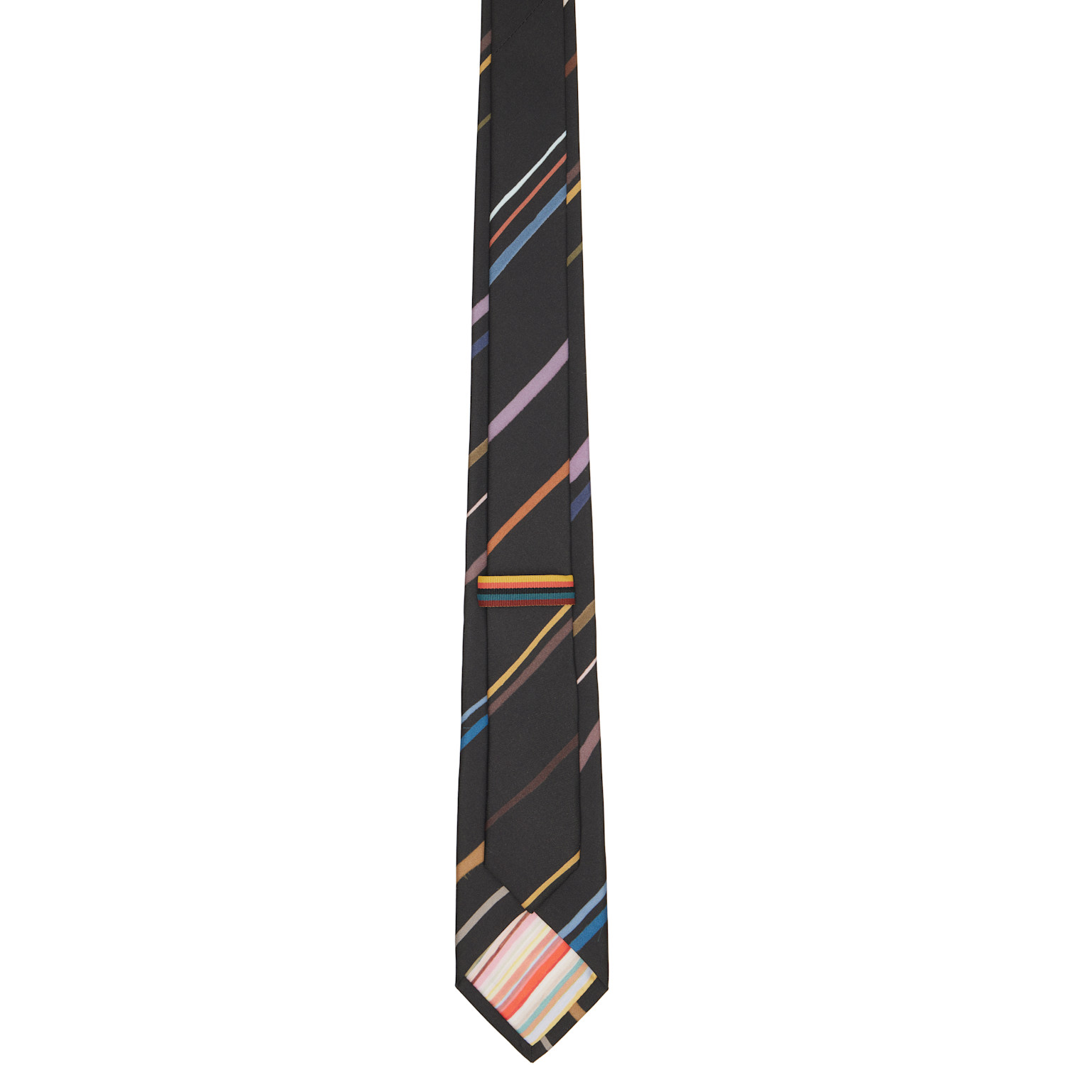  Paul Smith Gray Diagonal 'painted Stripe' Tie 