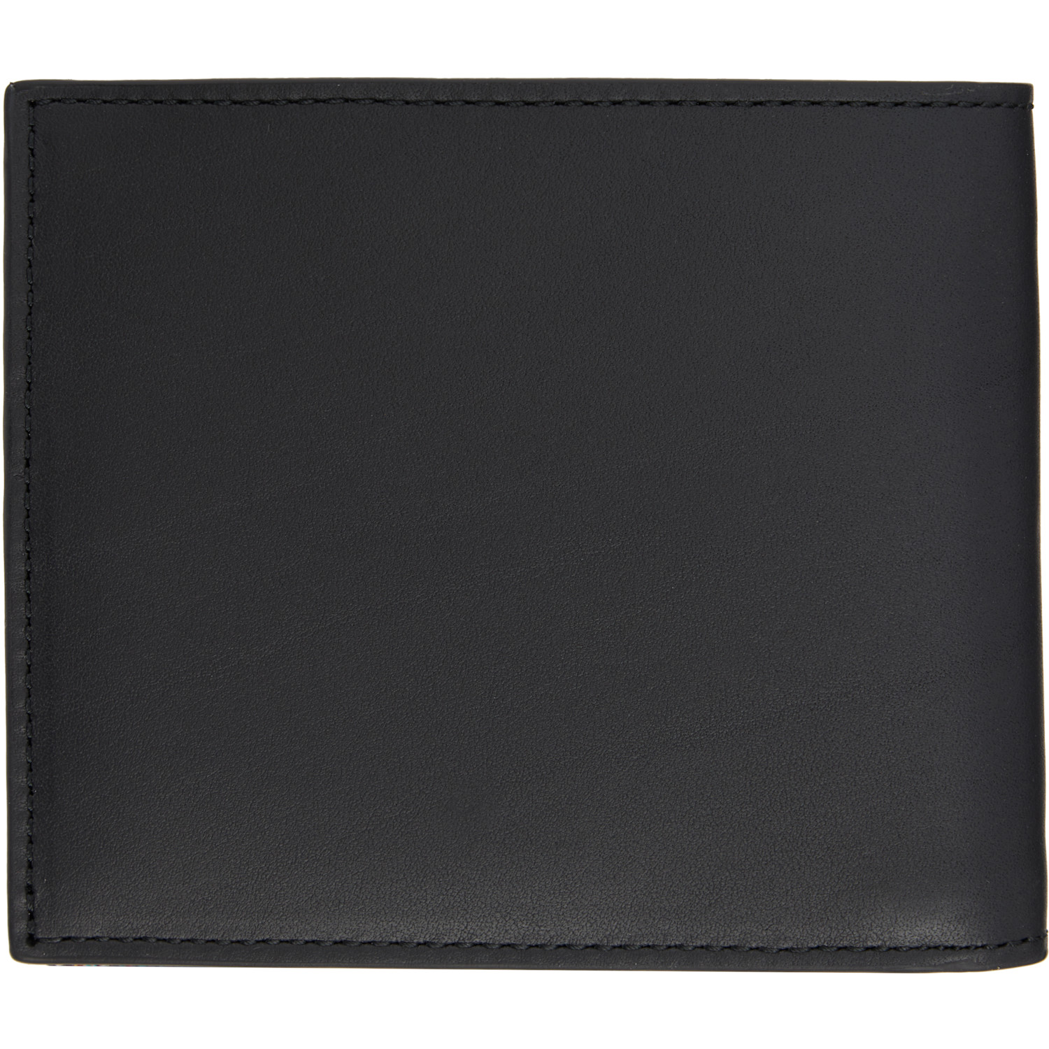  Paul Smith Black Leather 'signature Stripe' Interior Billfold Wallet 