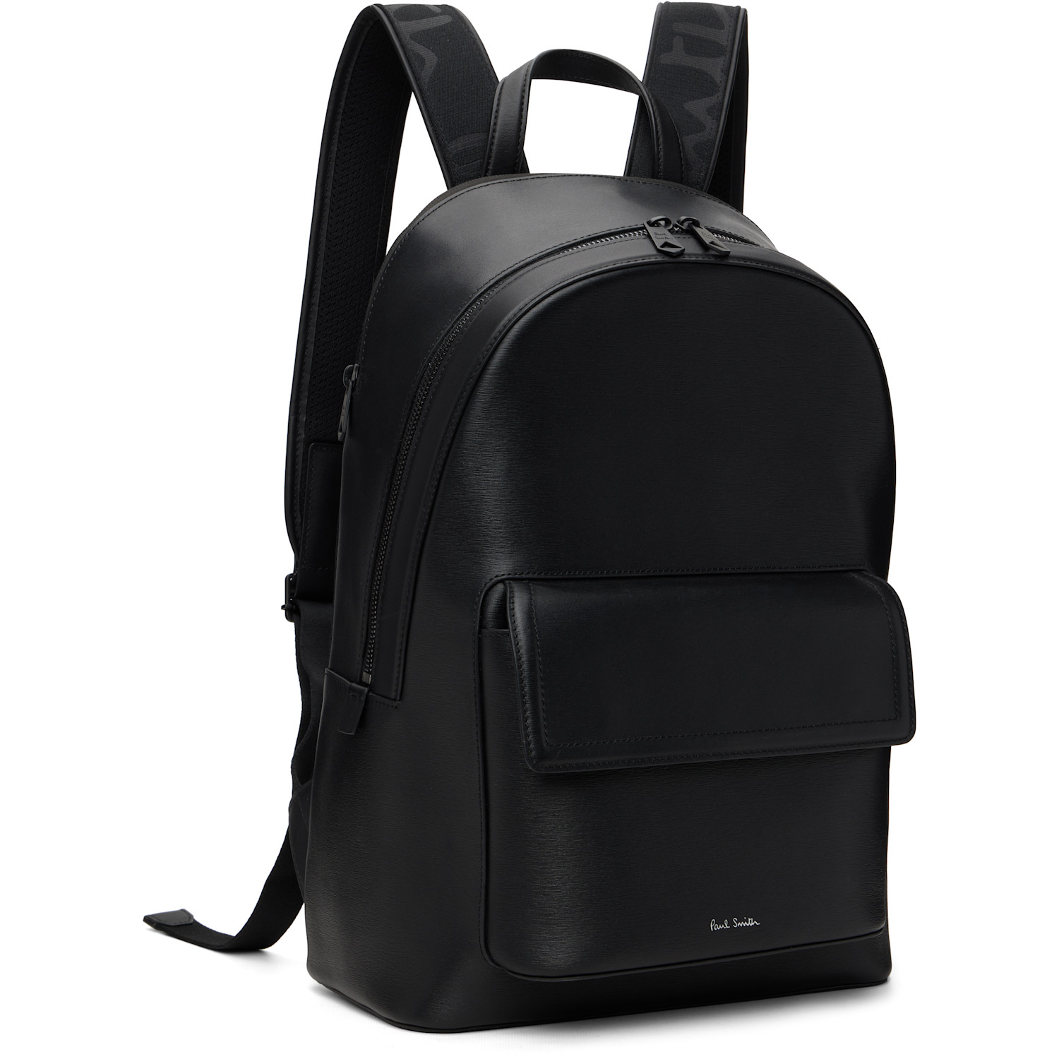  Paul Smith Black Logo Stamp Backpack 
