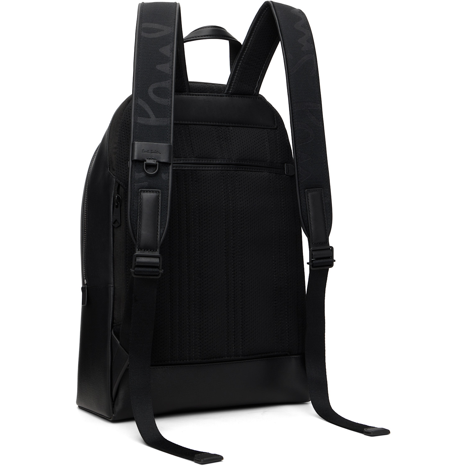  Paul Smith Black Logo Stamp Backpack 