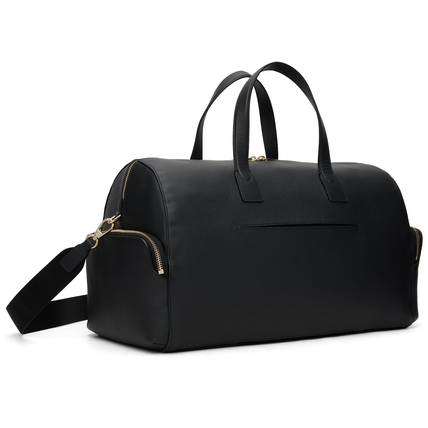 Paul Smith Black Leather 'signature Stripe' Trim Day Duffle Bag 