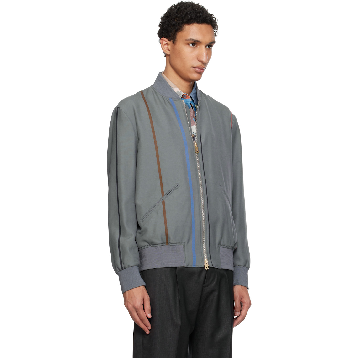  Paul Smith Purple Regular Fit Bomber Jacket 