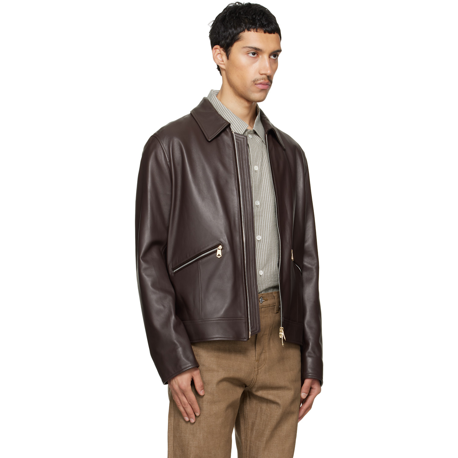  Paul Smith Brown Nappa Leather Jacket 