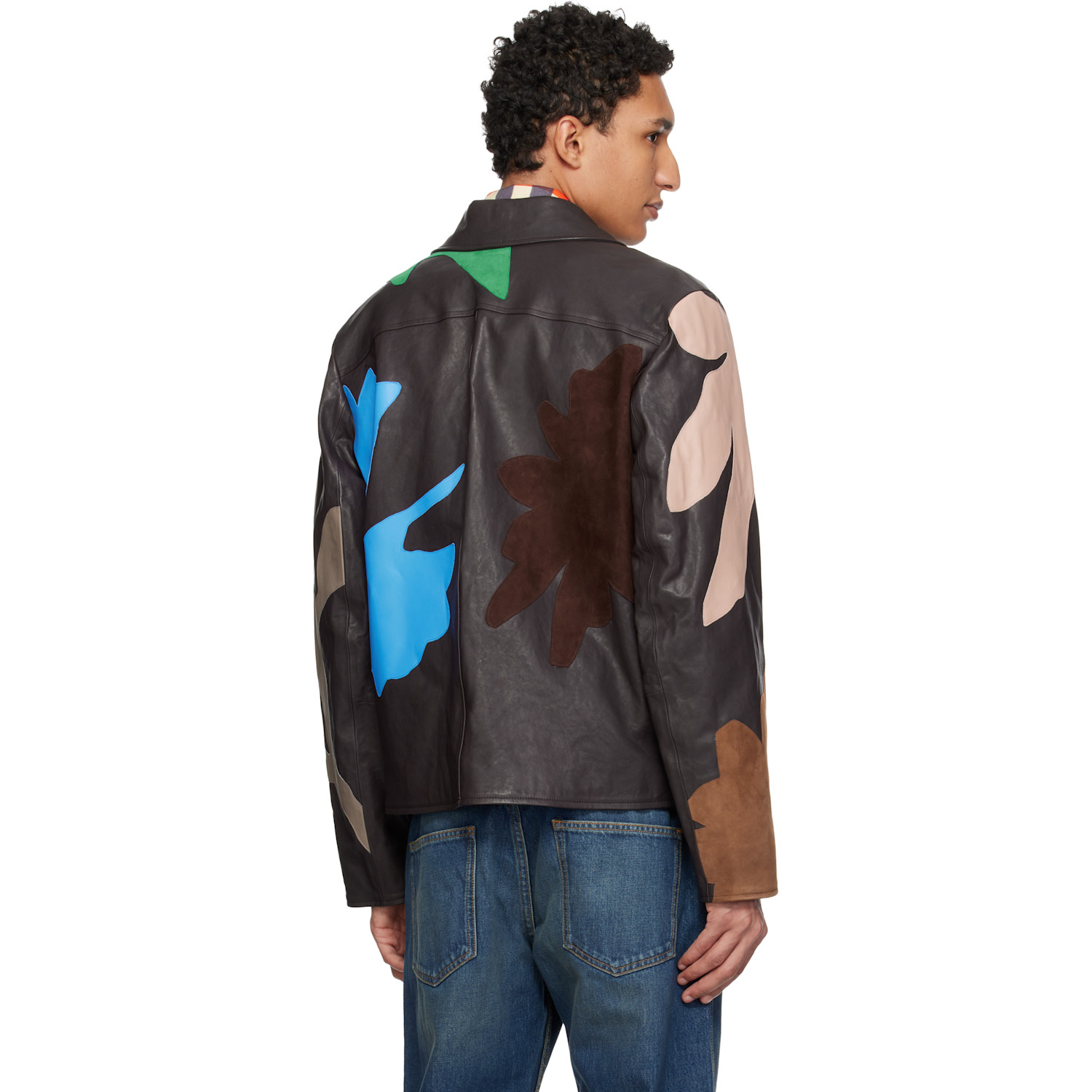  Paul Smith Multicolor Floral Soft Lamb Leather Jacket 