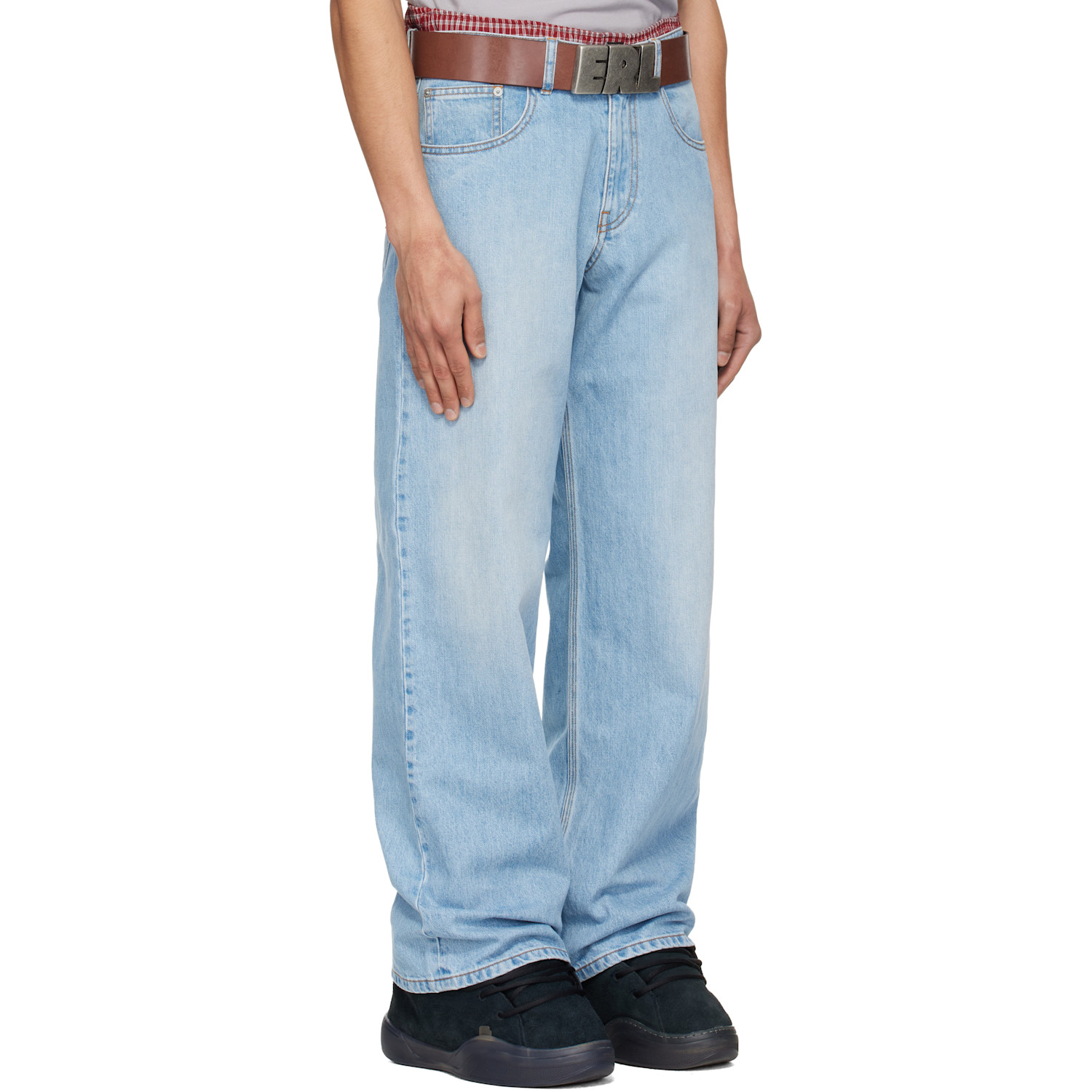  Erl Blue Woven Jeans 