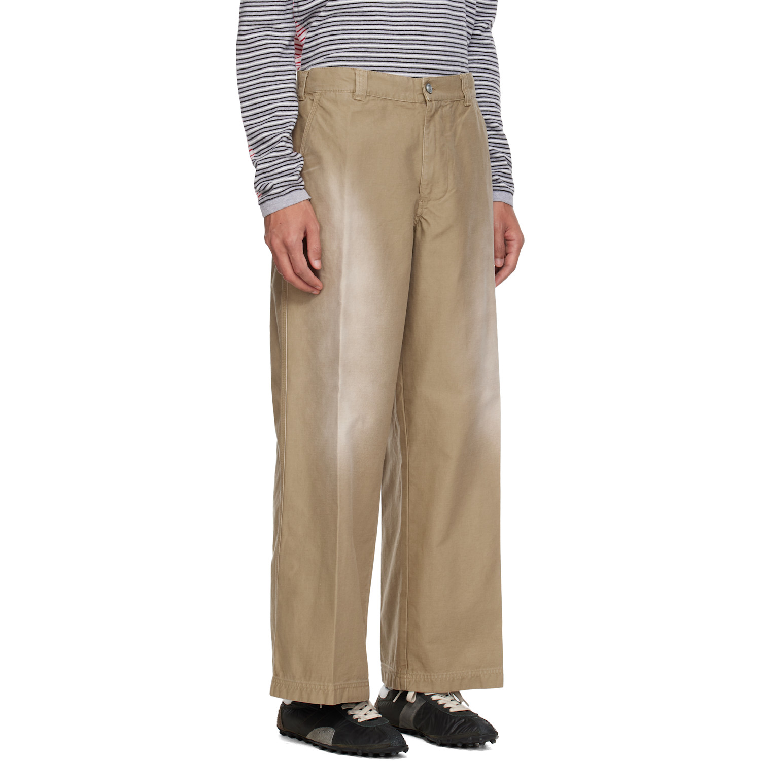  Erl Beige Chino Woven Trousers 