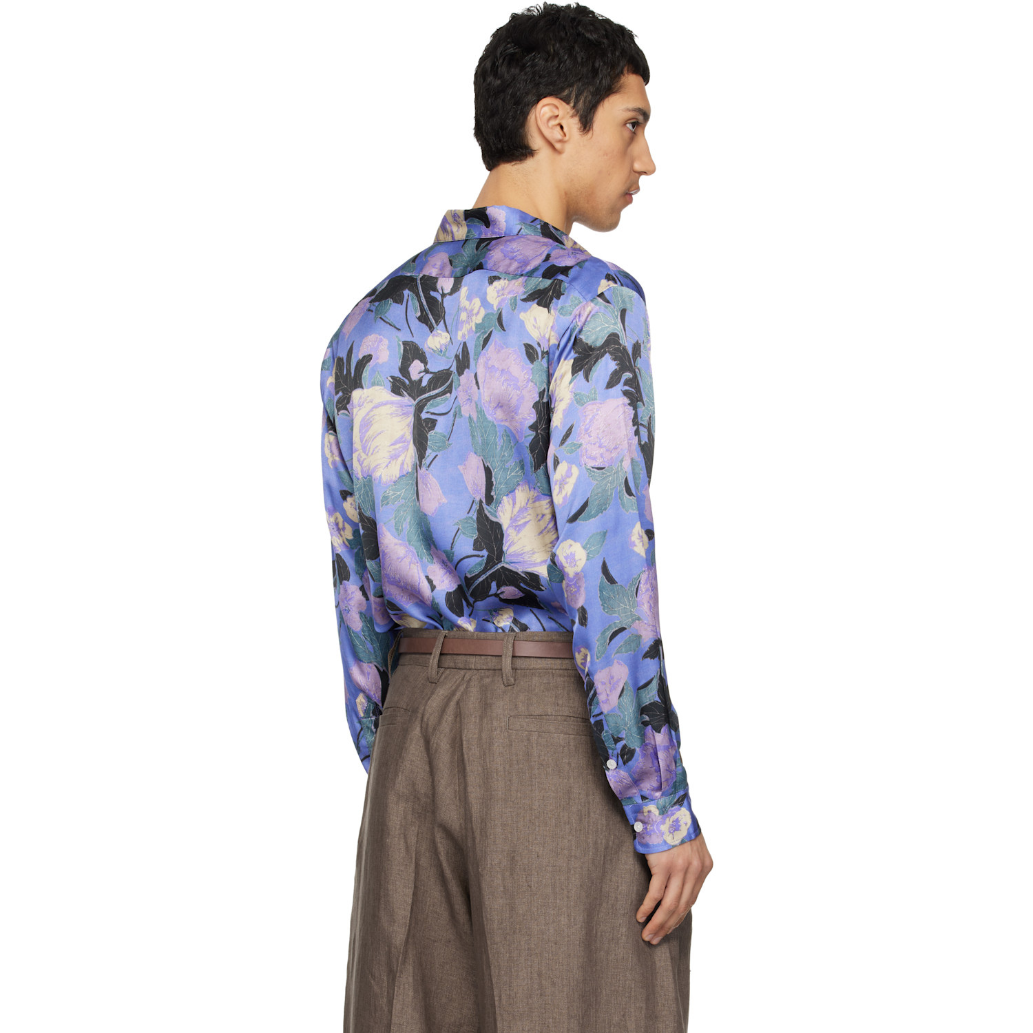  Erl Purple Flowers Shirt 
