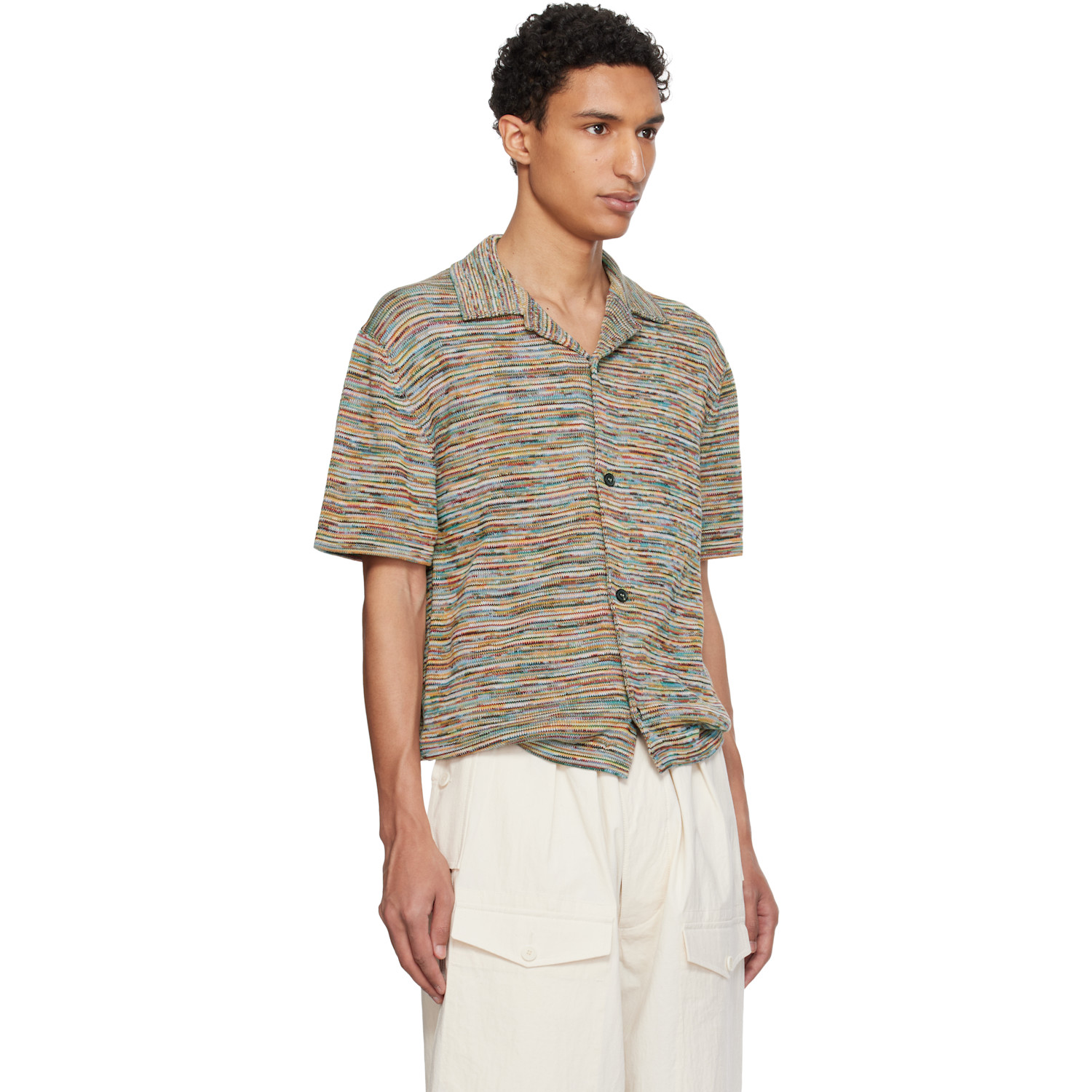  Paul Smith Multicolor 'signature Stripe' Knitted Cotton Shirt 