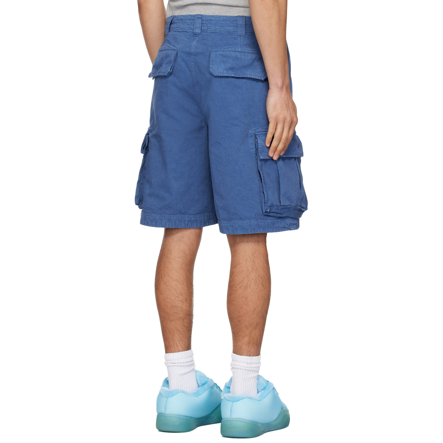  Erl Blue Woven Cargo Shorts 