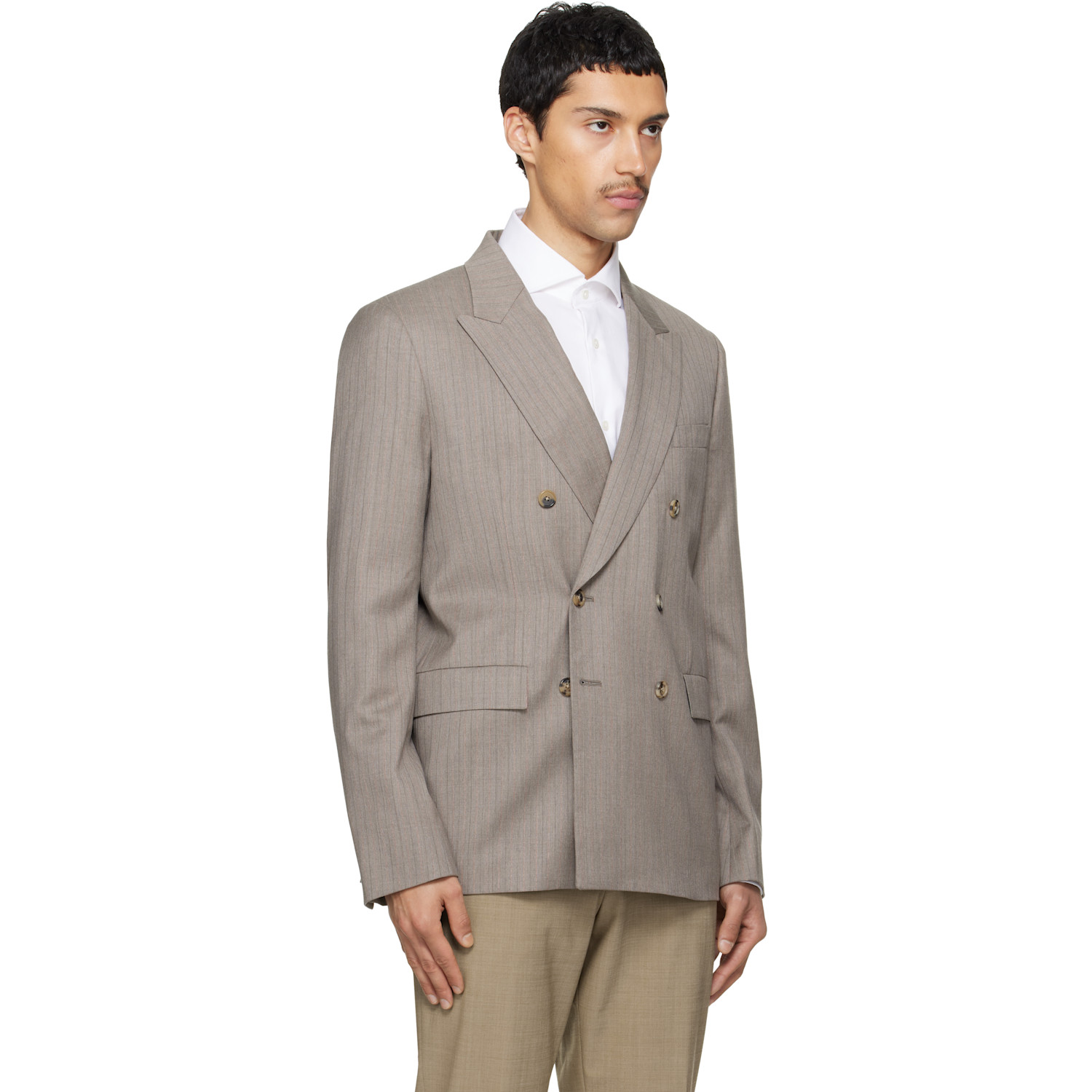  Paul Smith Taupe Striped Blazer 