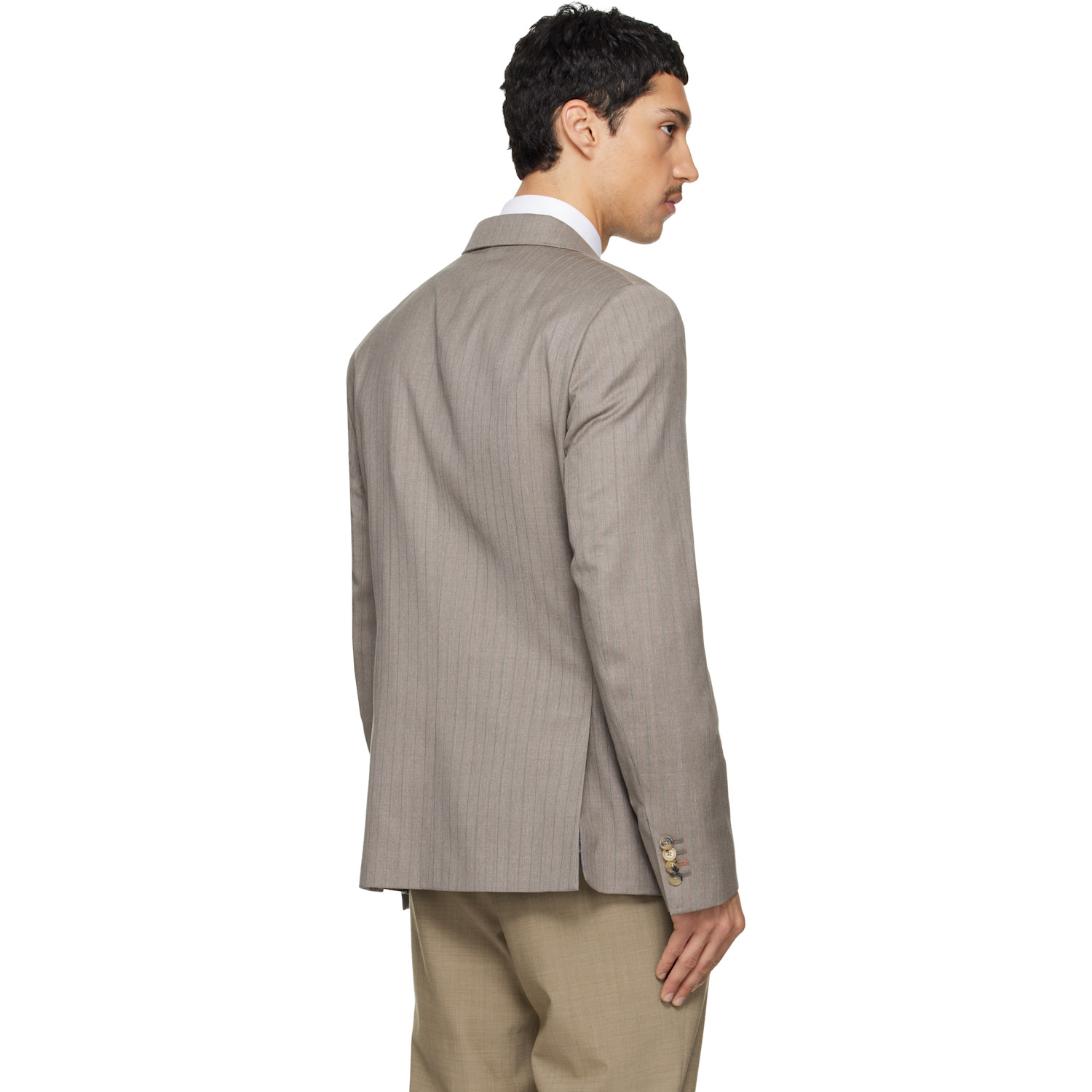  Paul Smith Taupe Striped Blazer 
