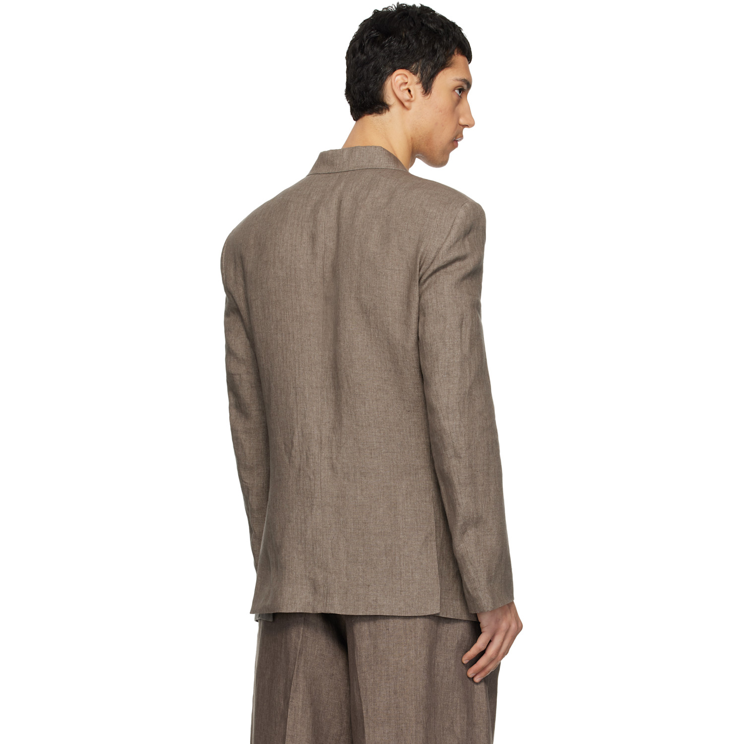  Erl Beige 3 Button Tailored Blazer 
