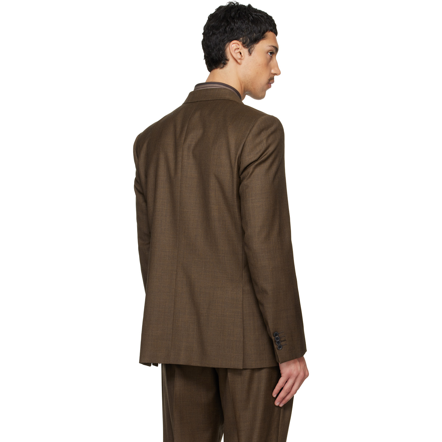  Paul Smith Brown Two-piece 'the Brierley' Sharkskin Wool Suit 