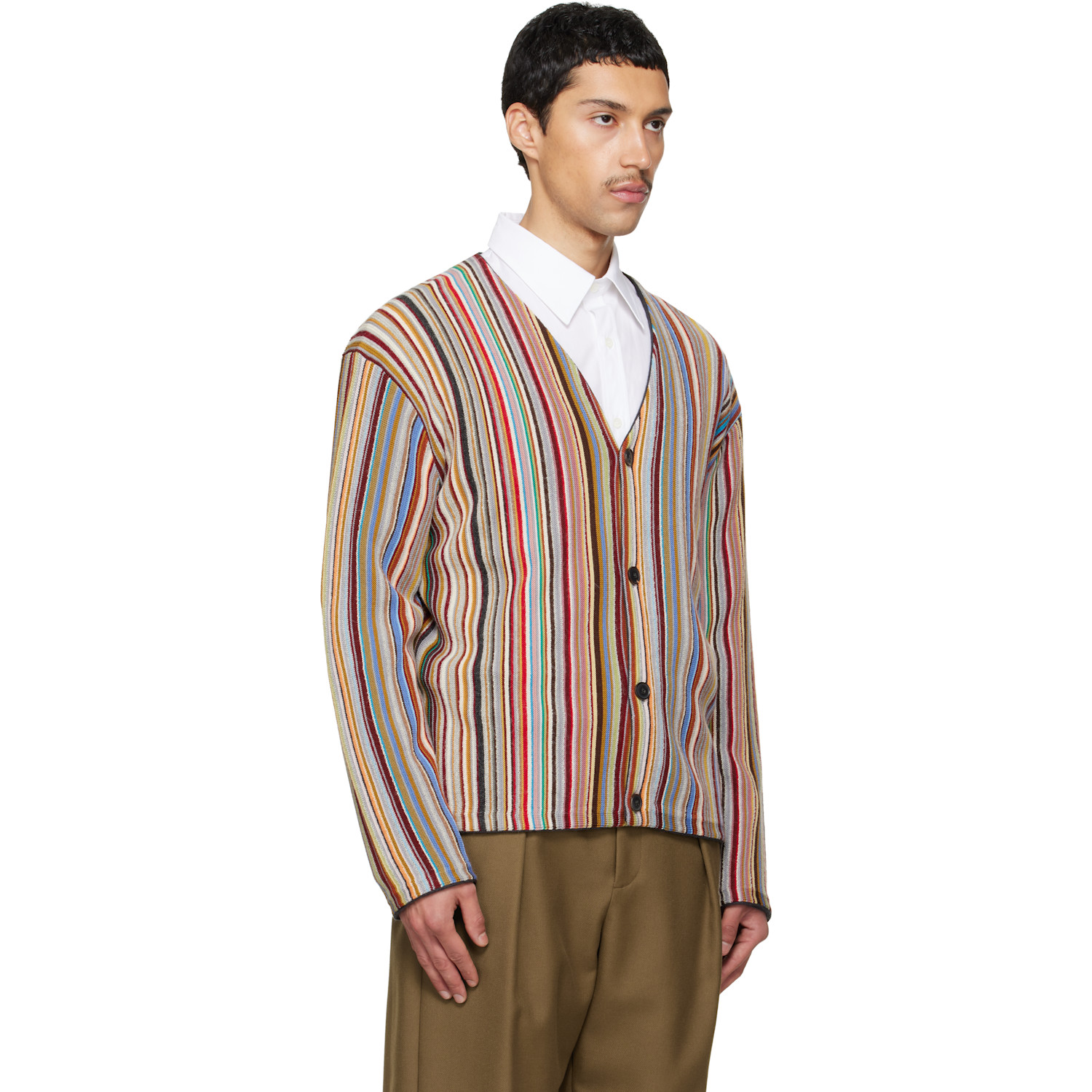  Paul Smith Multicolor 'signature Stripe' Merino Wool-blend Cardigan 