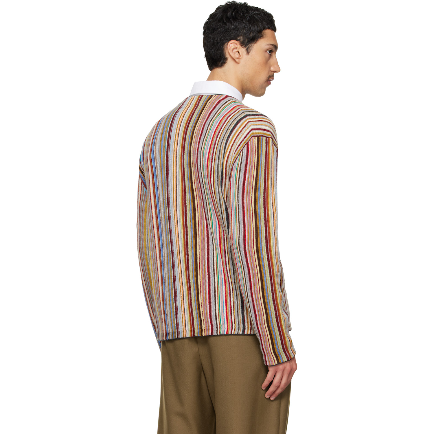  Paul Smith Multicolor 'signature Stripe' Merino Wool-blend Cardigan 