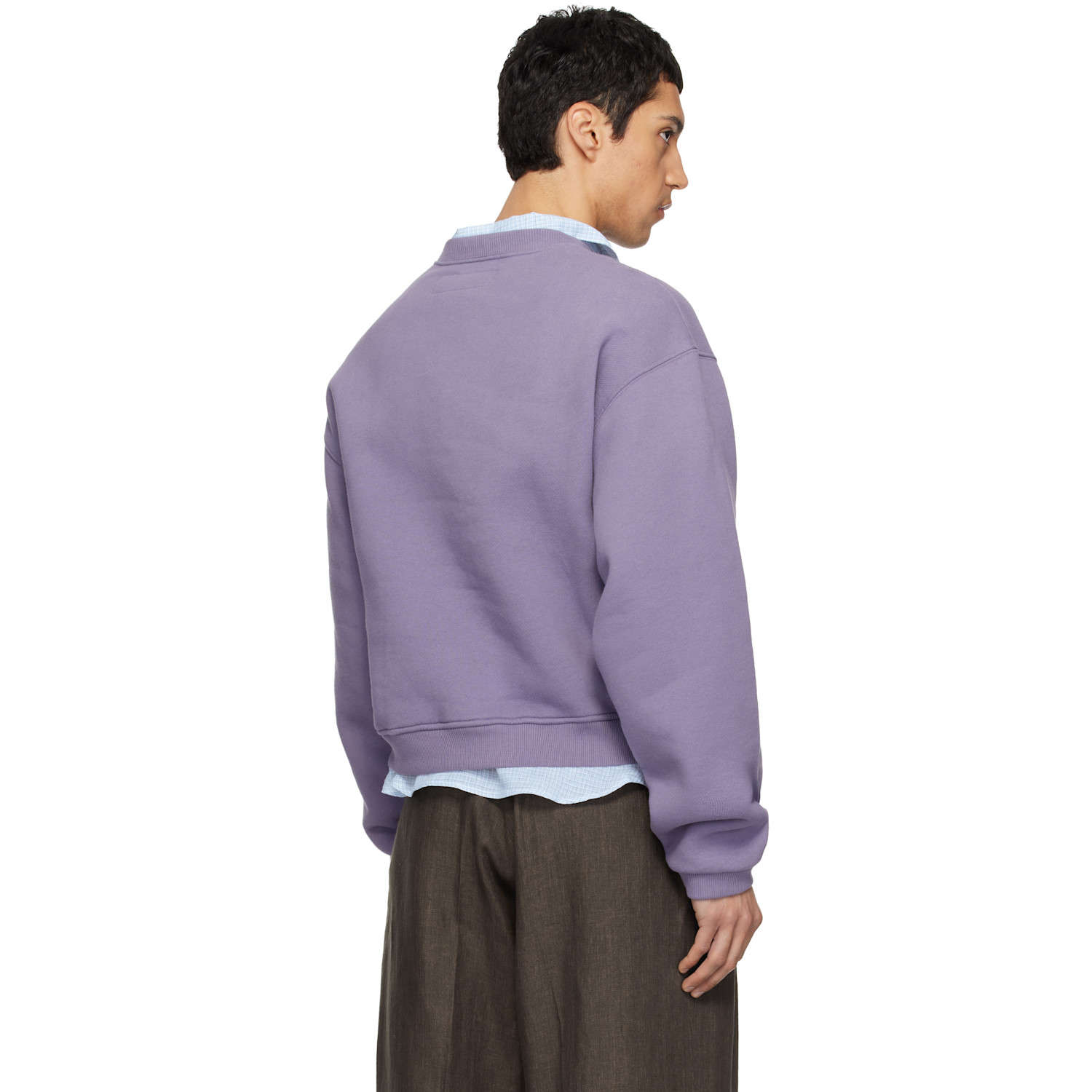  Erl Purple Script Crewneck Sweater 