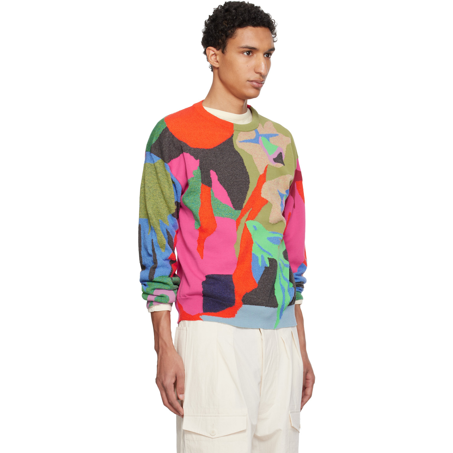 Paul Smith Multicolor 'river Collage' Knitted Cotton Sweater 