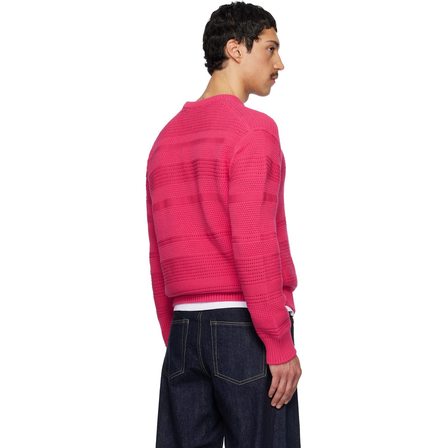  Paul Smith Pink Textured Cotton Sweater 
